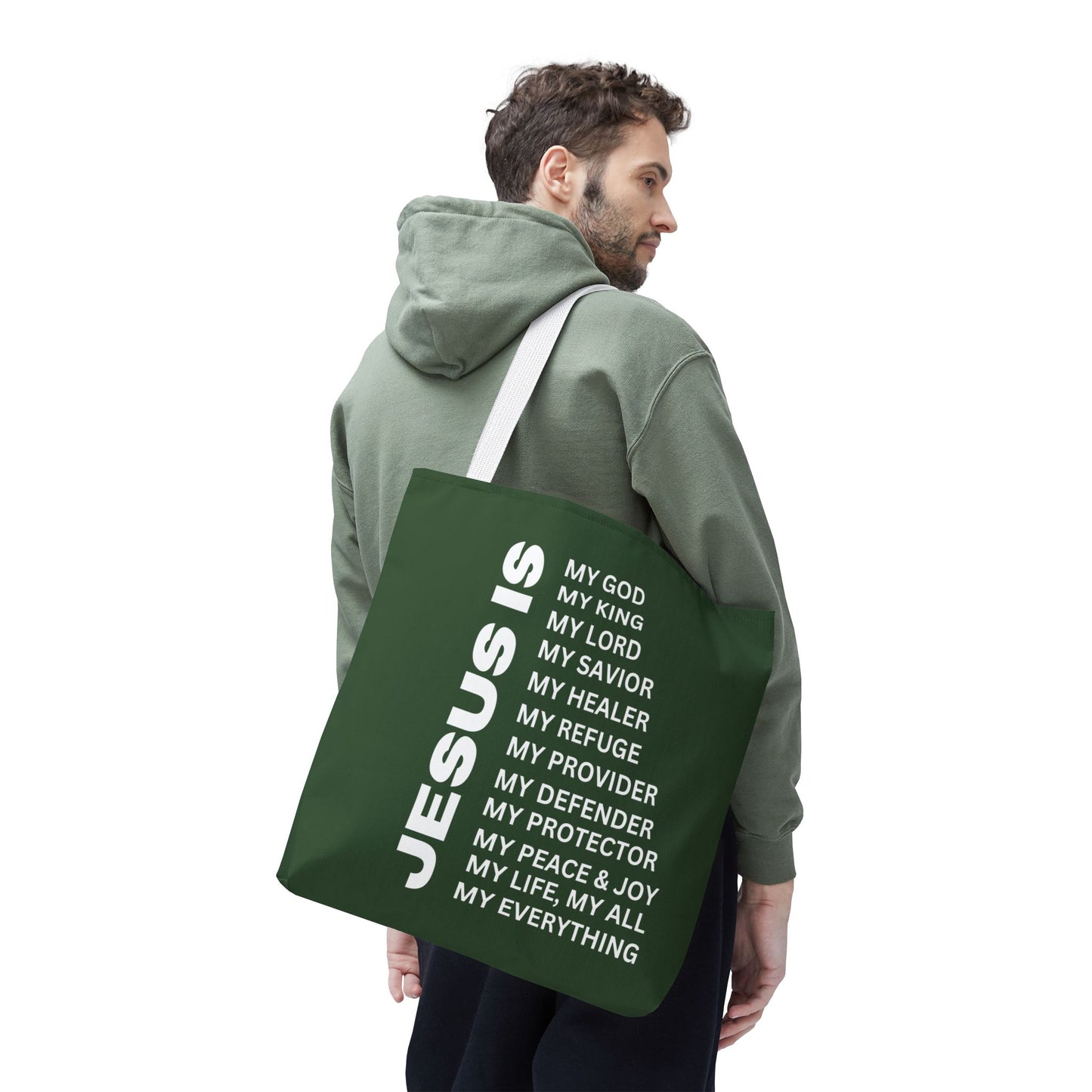 Christian JESUS IS Tote Bag - Green