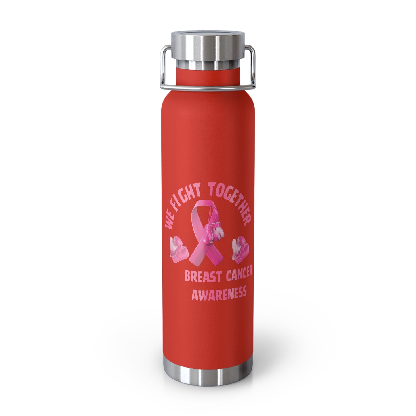 Breast Cancer Awareness "We Fight Together" Pink Ribbon 22oz Insulated Water Bottle