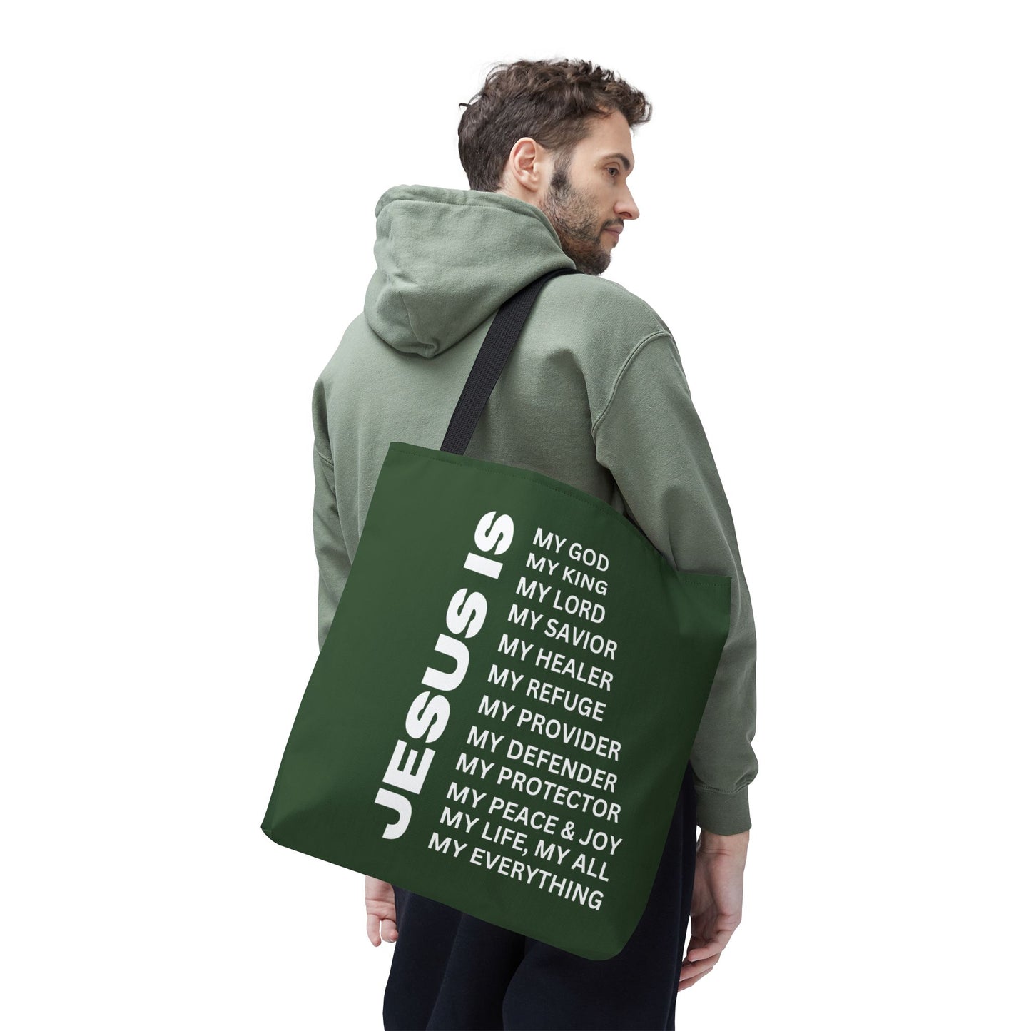 Christian JESUS IS Tote Bag - Green