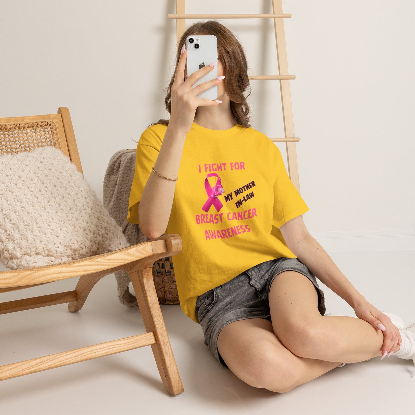 I Fight for My Mother-in-Law Pink Ribbon Tee