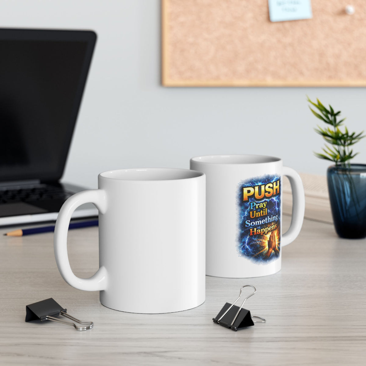 Push White Coffee Mug - Hands (11oz/15oz)