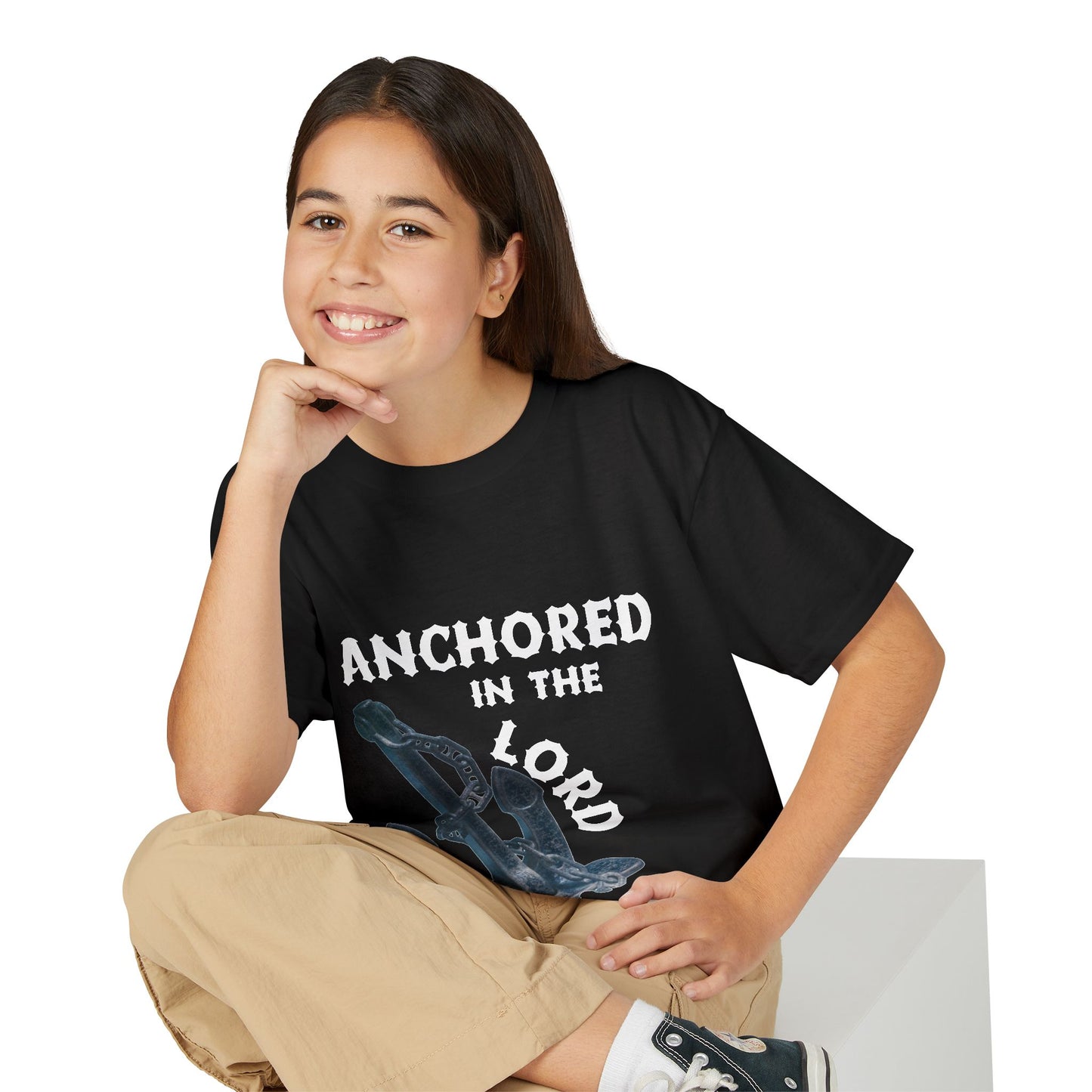 Anchored in the Lord Youth T-Shirt — White