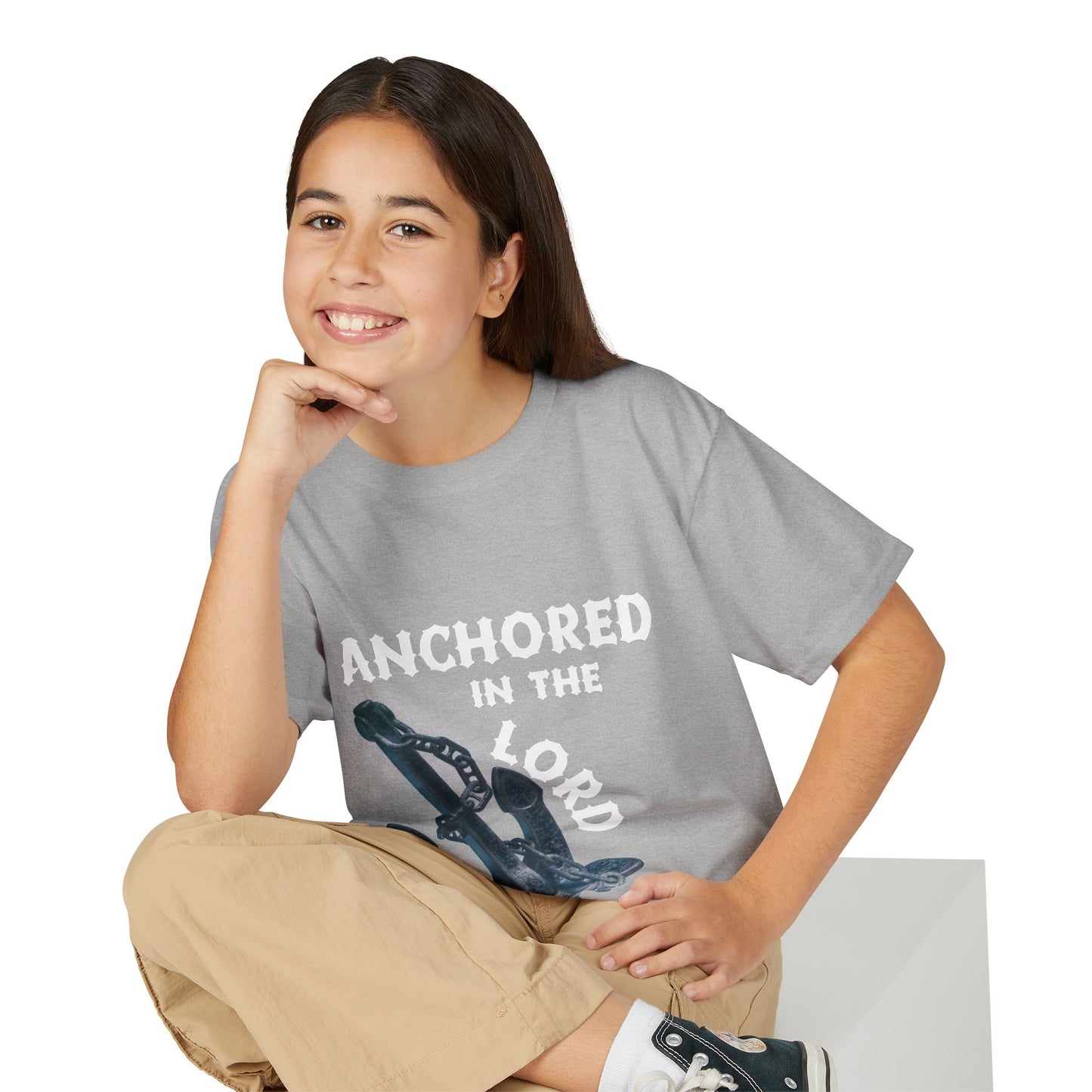 Anchored in the Lord Youth T-Shirt — White