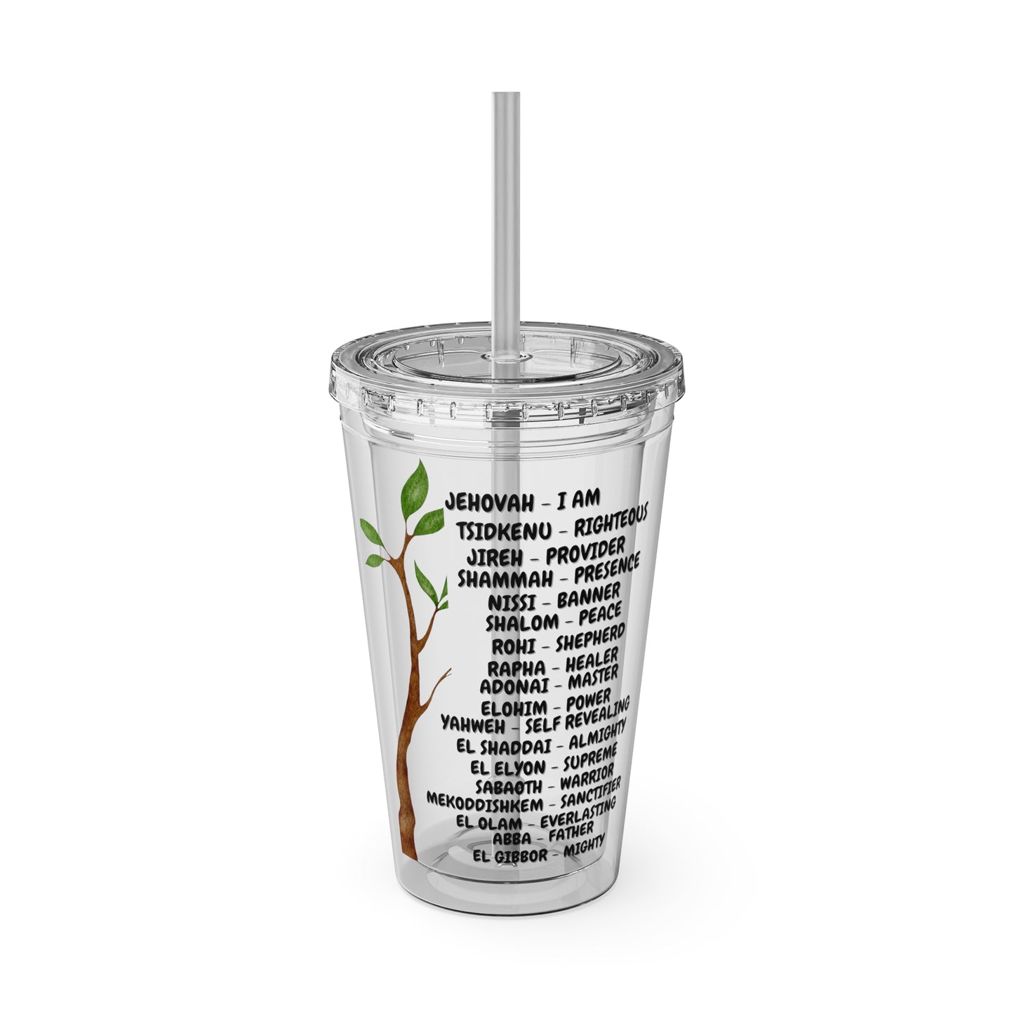 Characteristic Names of God 16oz Tumbler with Straw
