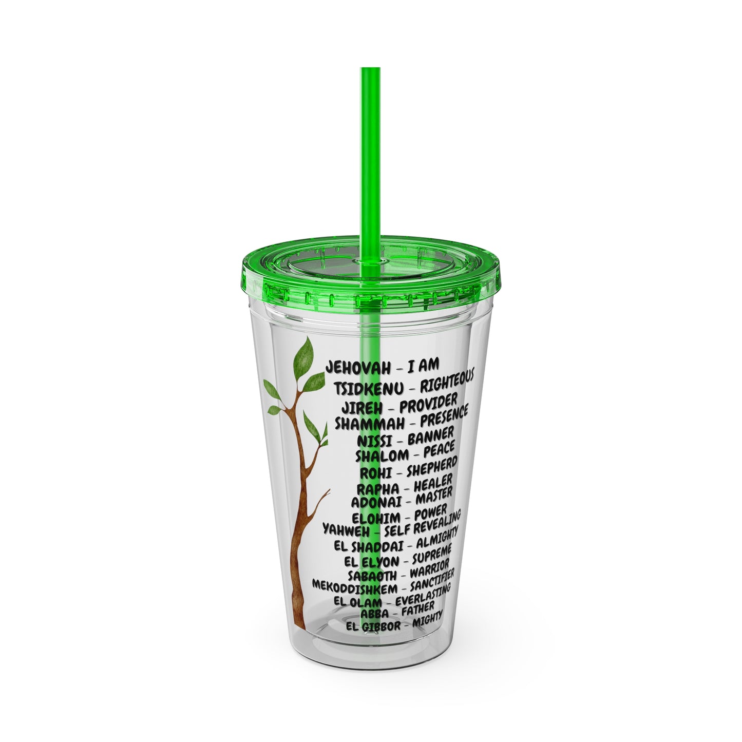 Characteristic Names of God 16oz Tumbler with Straw