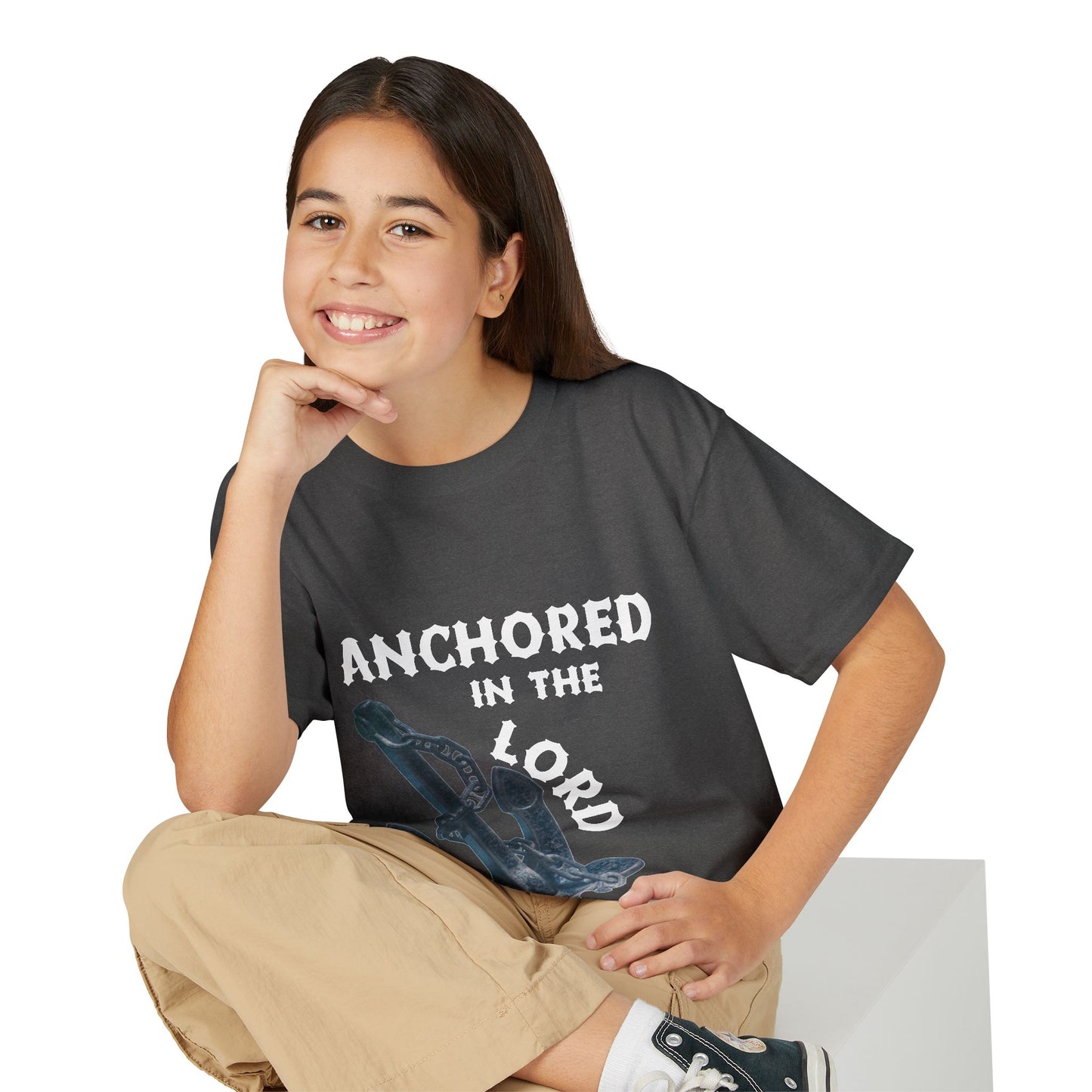 Anchored in the Lord Youth T-Shirt — White