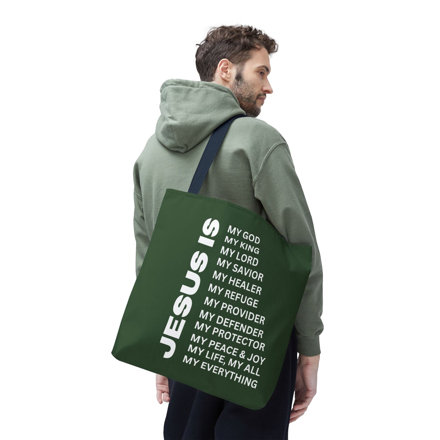 Christian JESUS IS Tote Bag - Green