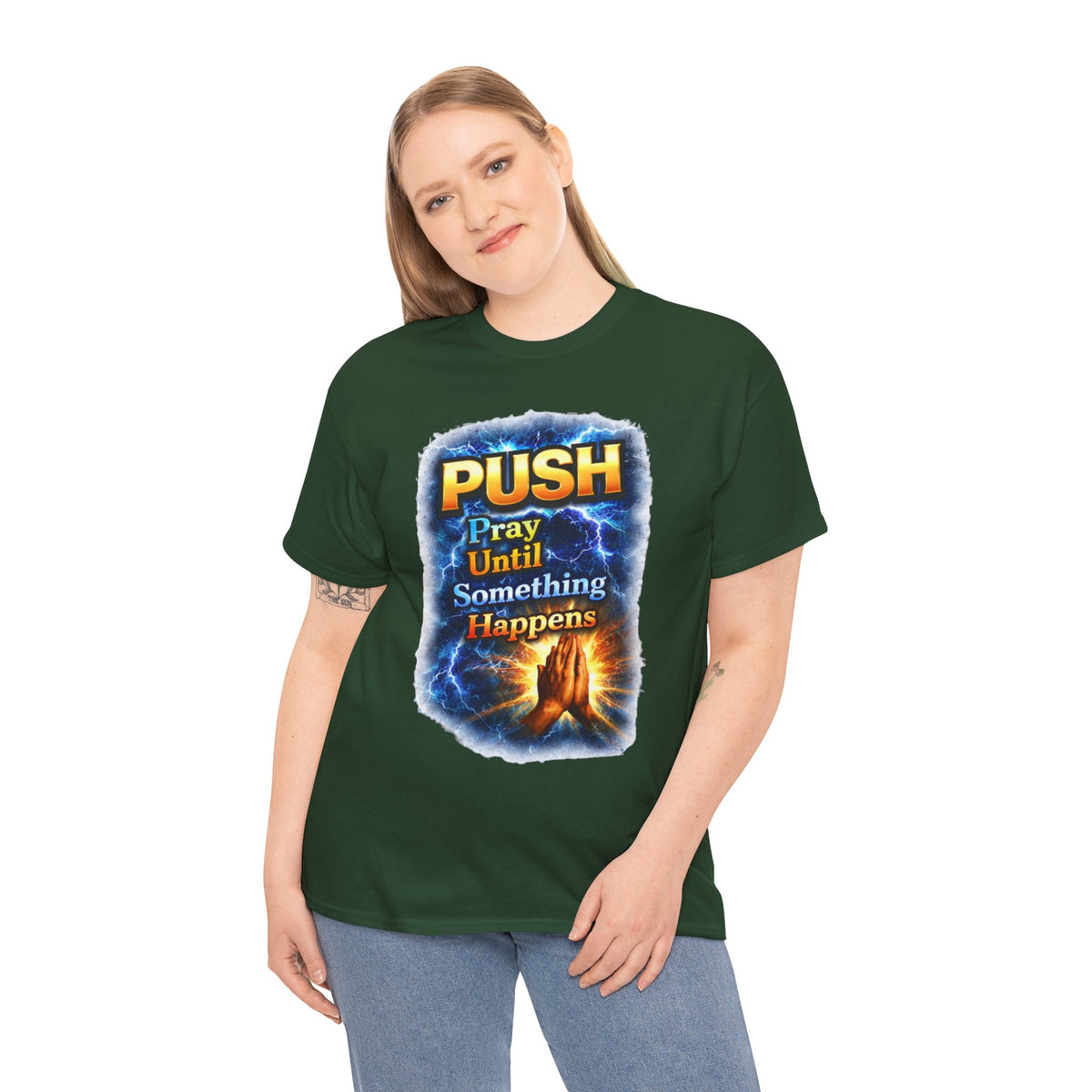 "PUSH Pray Until Something Happens" Tee - Hands 2