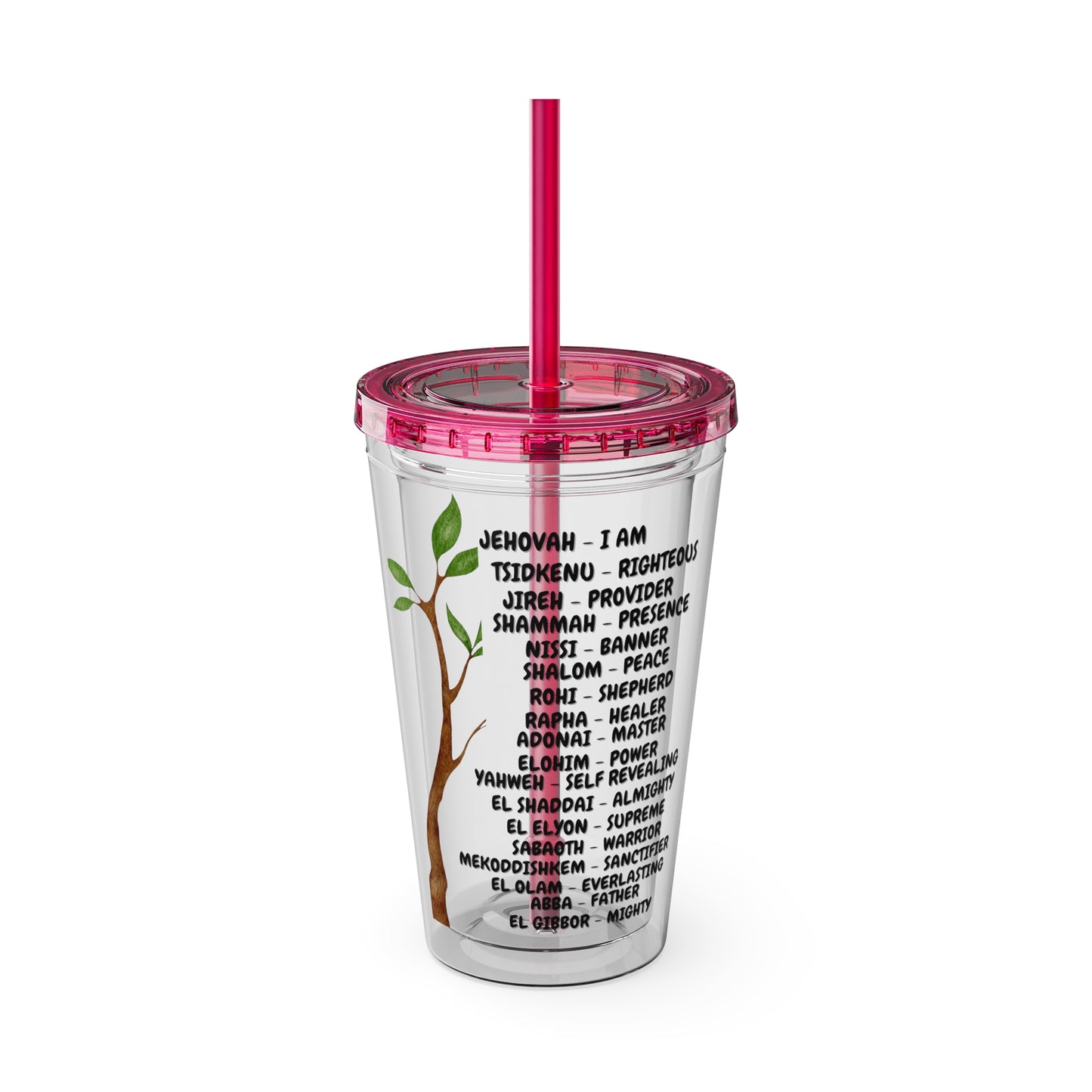 Characteristic Names of God 16oz Tumbler with Straw