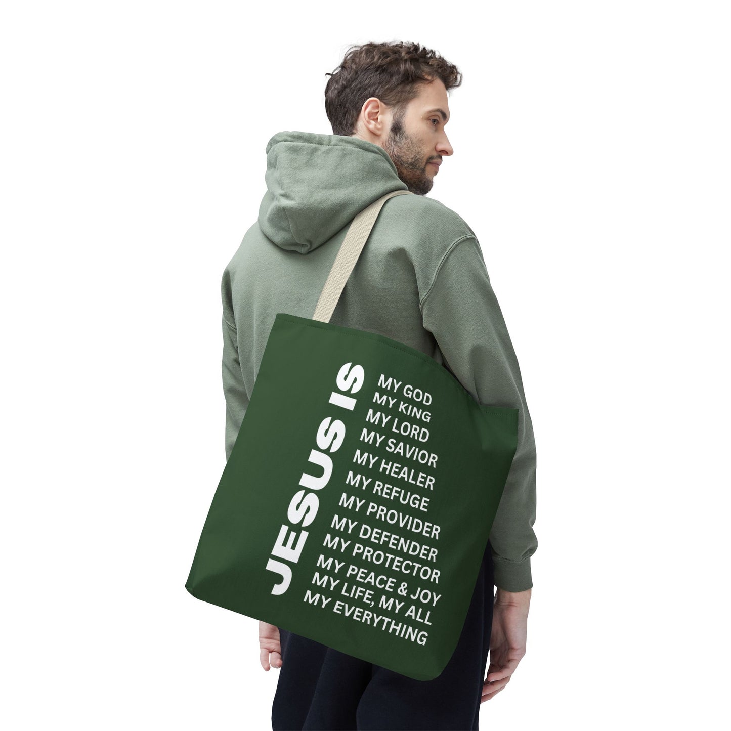 Christian JESUS IS Tote Bag - Green