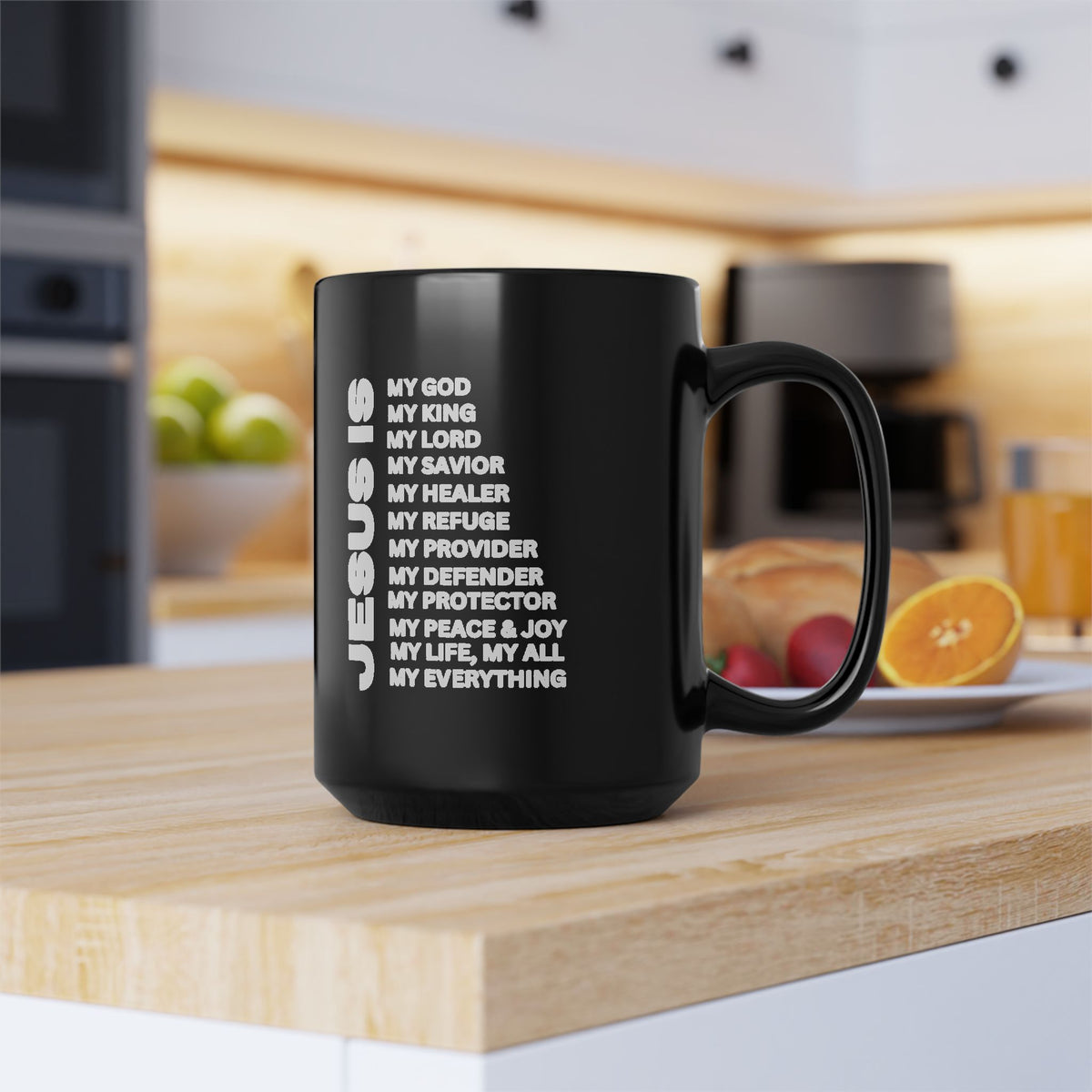 Christian JESUS IS Black Coffee Mug (11oz, 15oz)