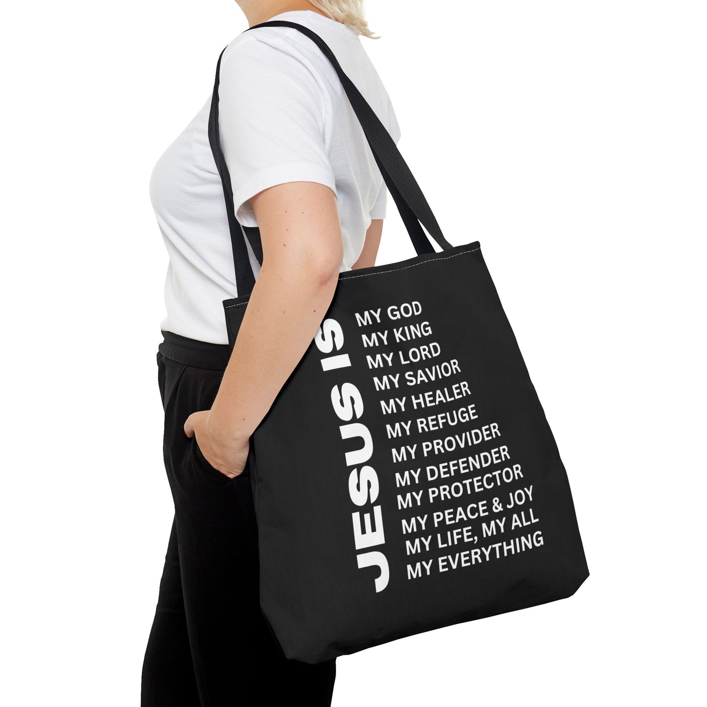 Christian JESUS IS Tote Bag - Black