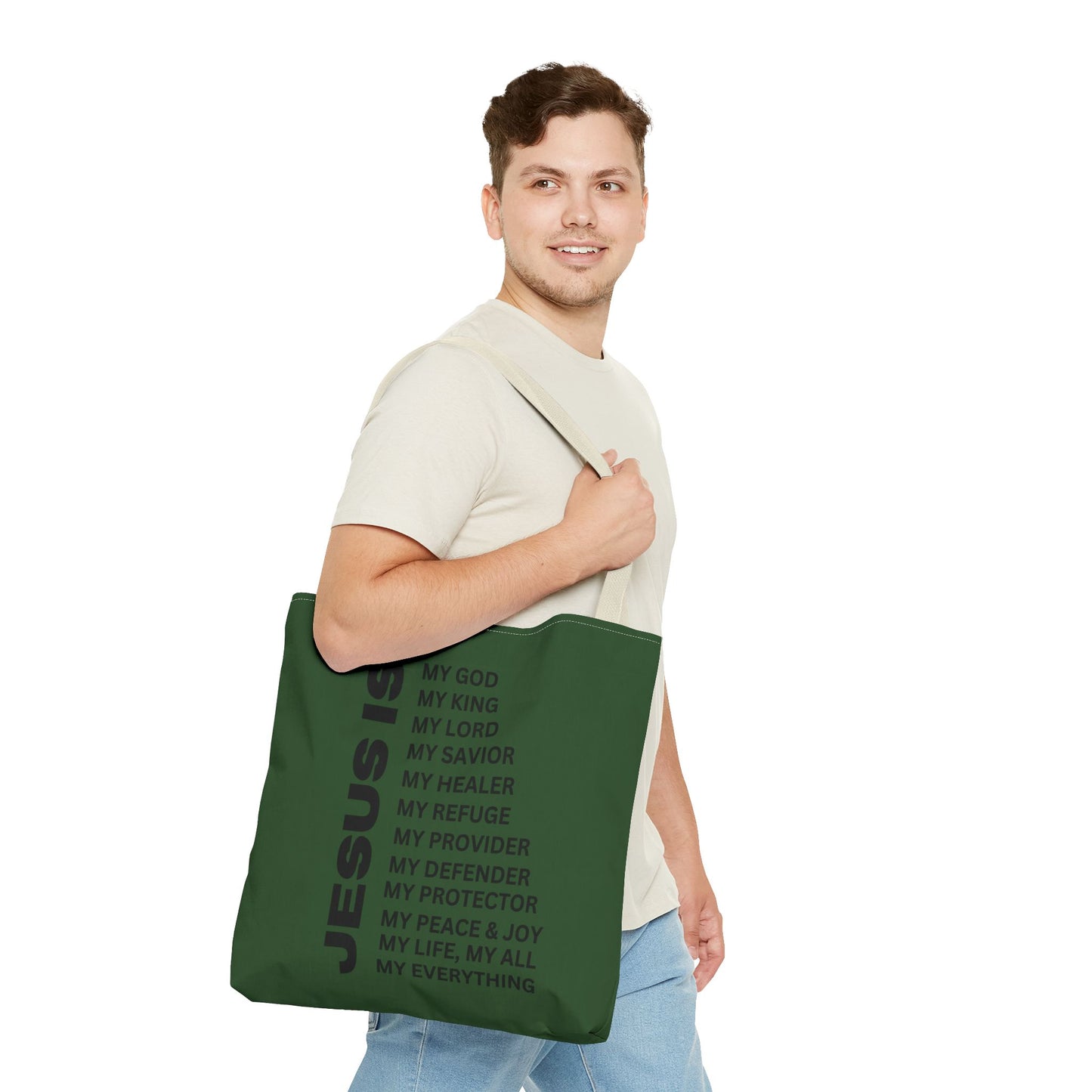 Christian JESUS IS Tote Bag - Green