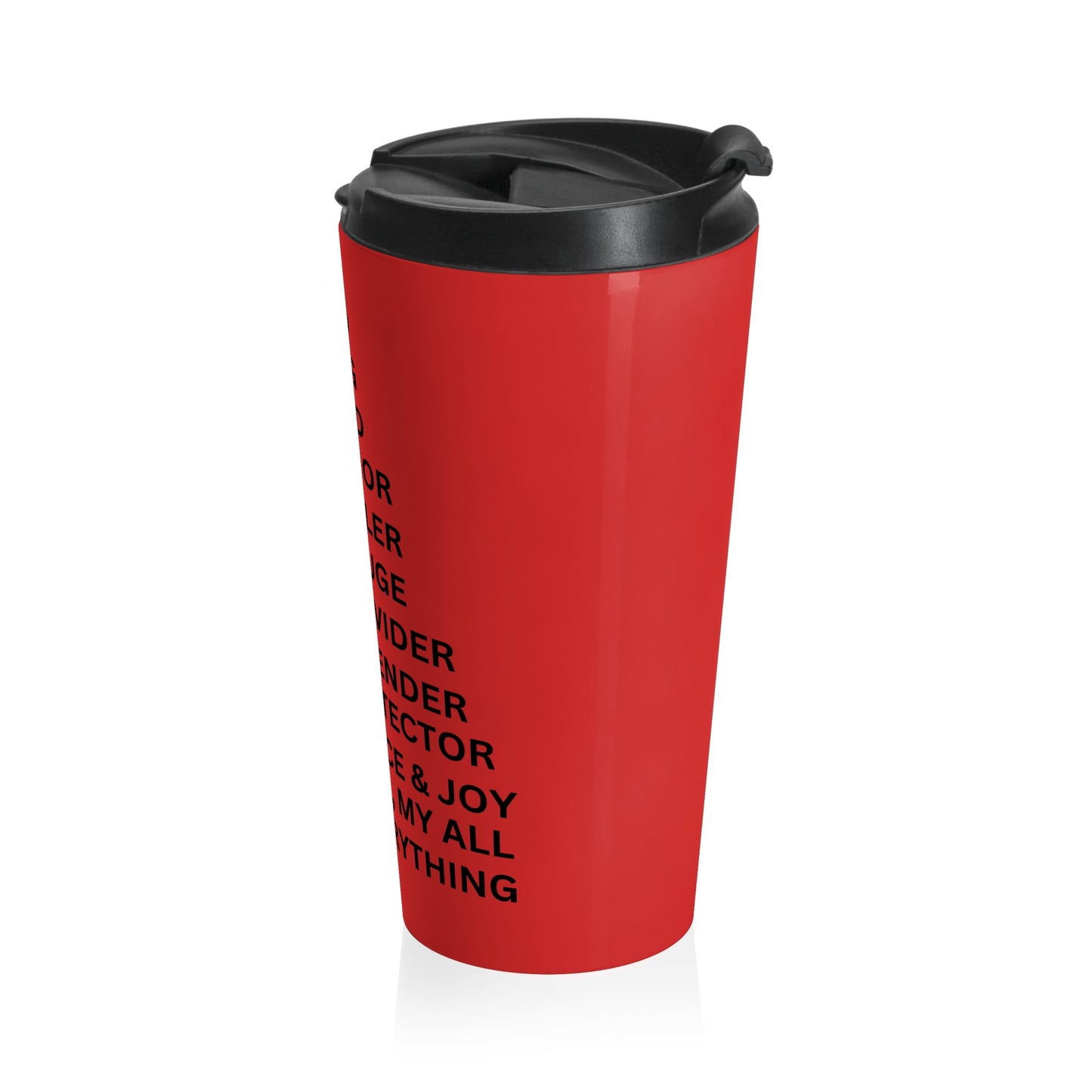 Christian JESUS IS Red Stainless Steel Travel Mug - Blk