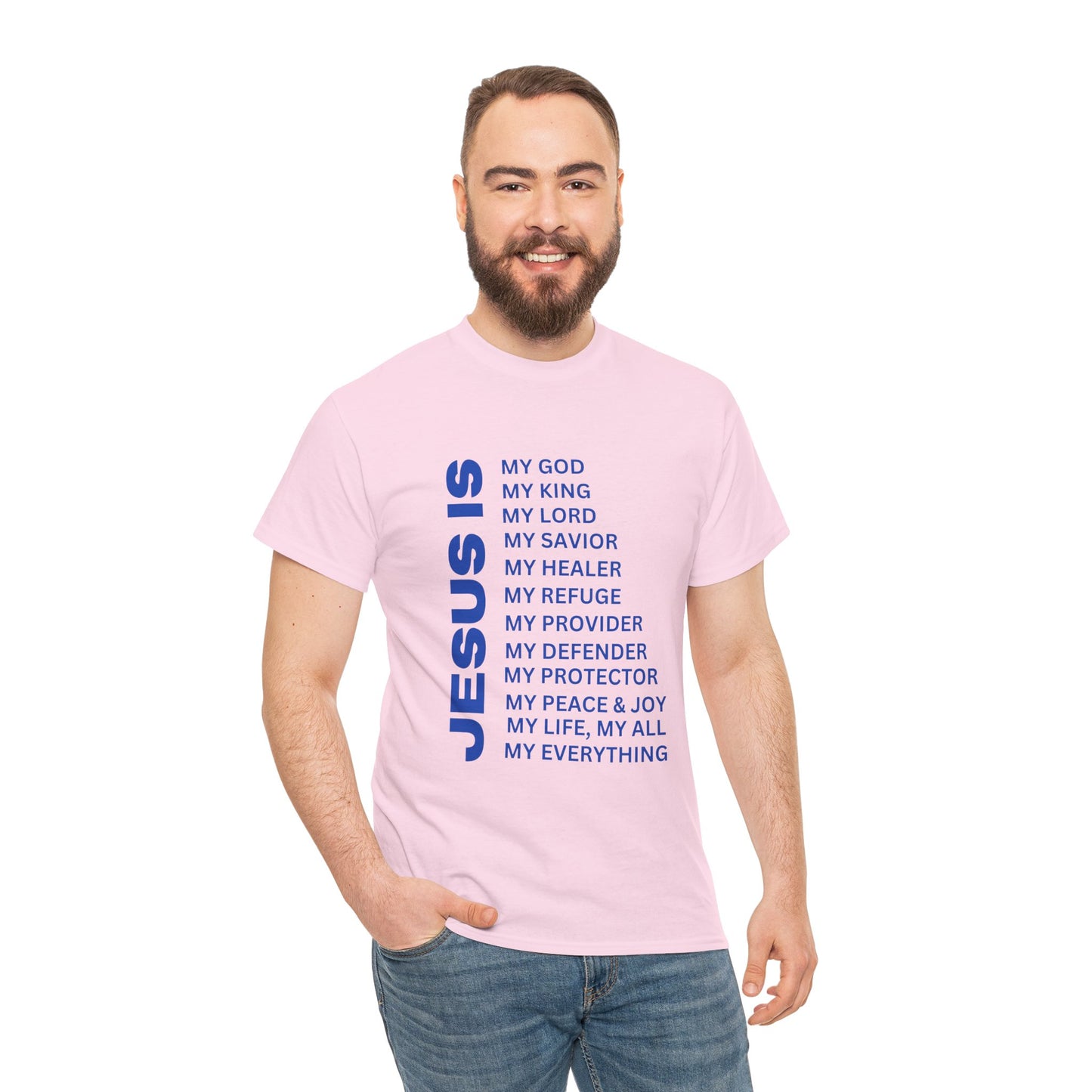 Christian JESUS IS T-Shirt - Blue