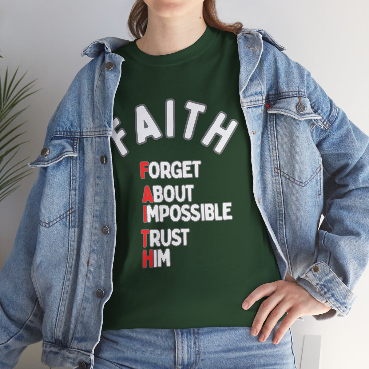 Faith T-Shirt "Forget About Impossible, Trust Him" Dark
