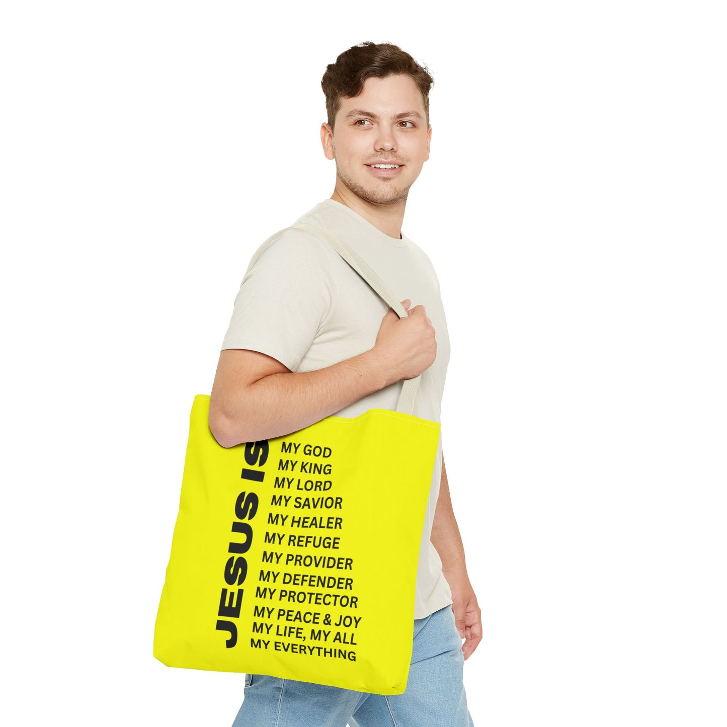 Christian JESUS IS Tote Bag - Yellow