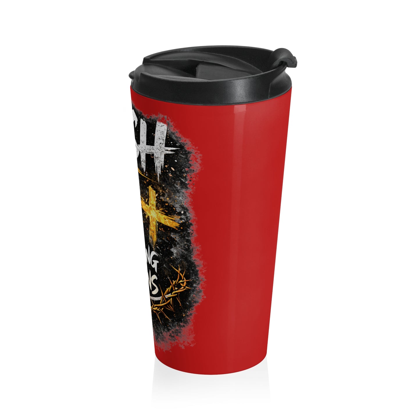 Push: 'Pray Until Something Happens' Stainless Steel Red Travel Mug