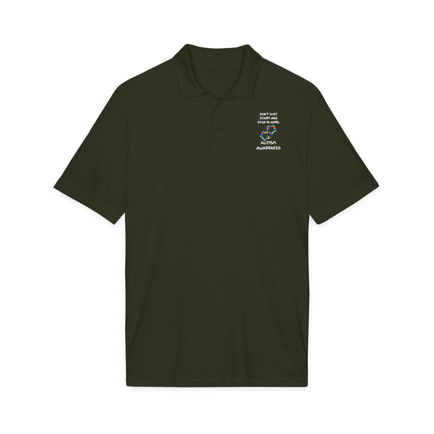 Don't Start and Stop Autism Polo - White