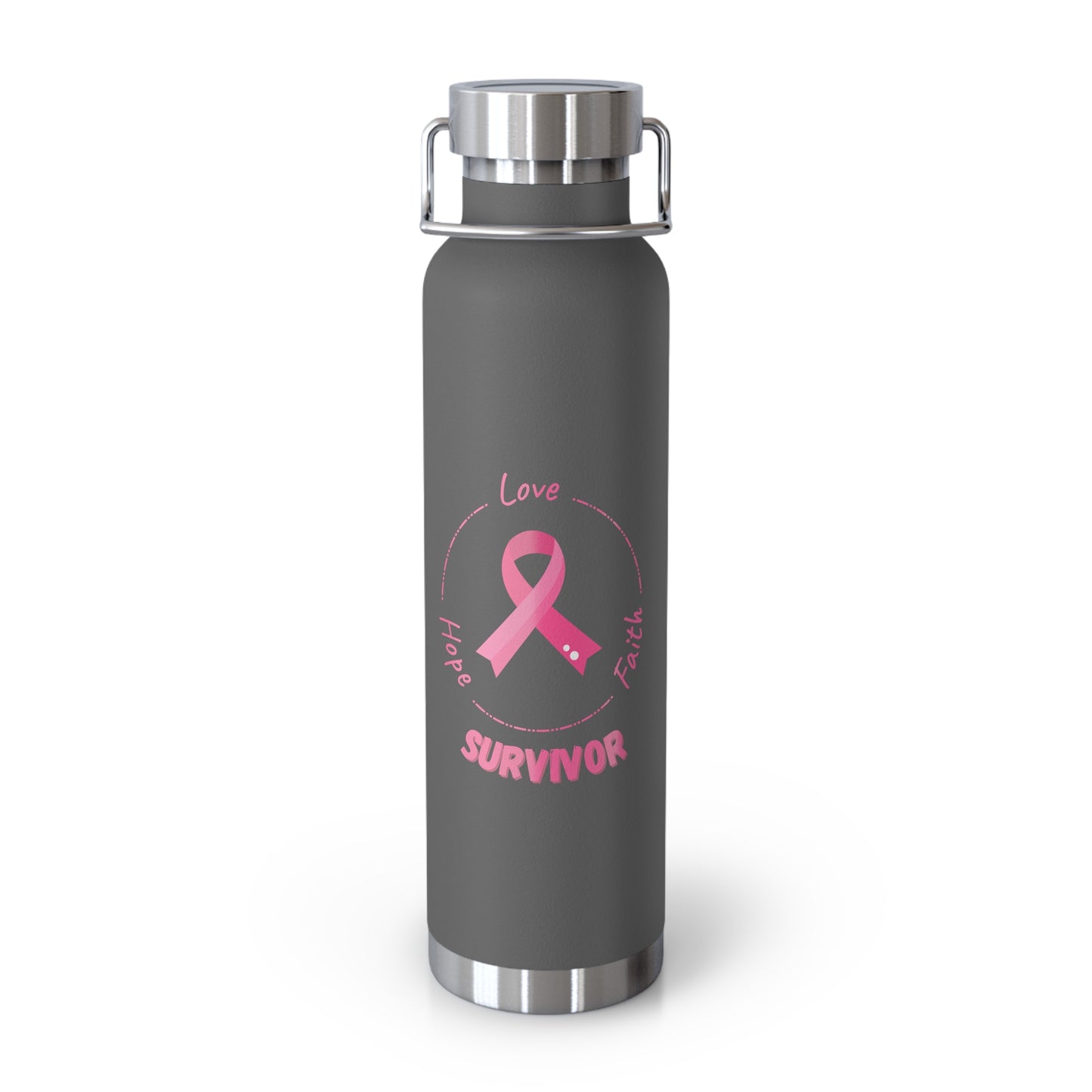 Survivor Breast Cancer Awareness 22oz Insulated Water Bottle