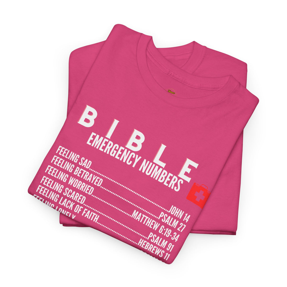 Bible Emergency Numbers Tee - White