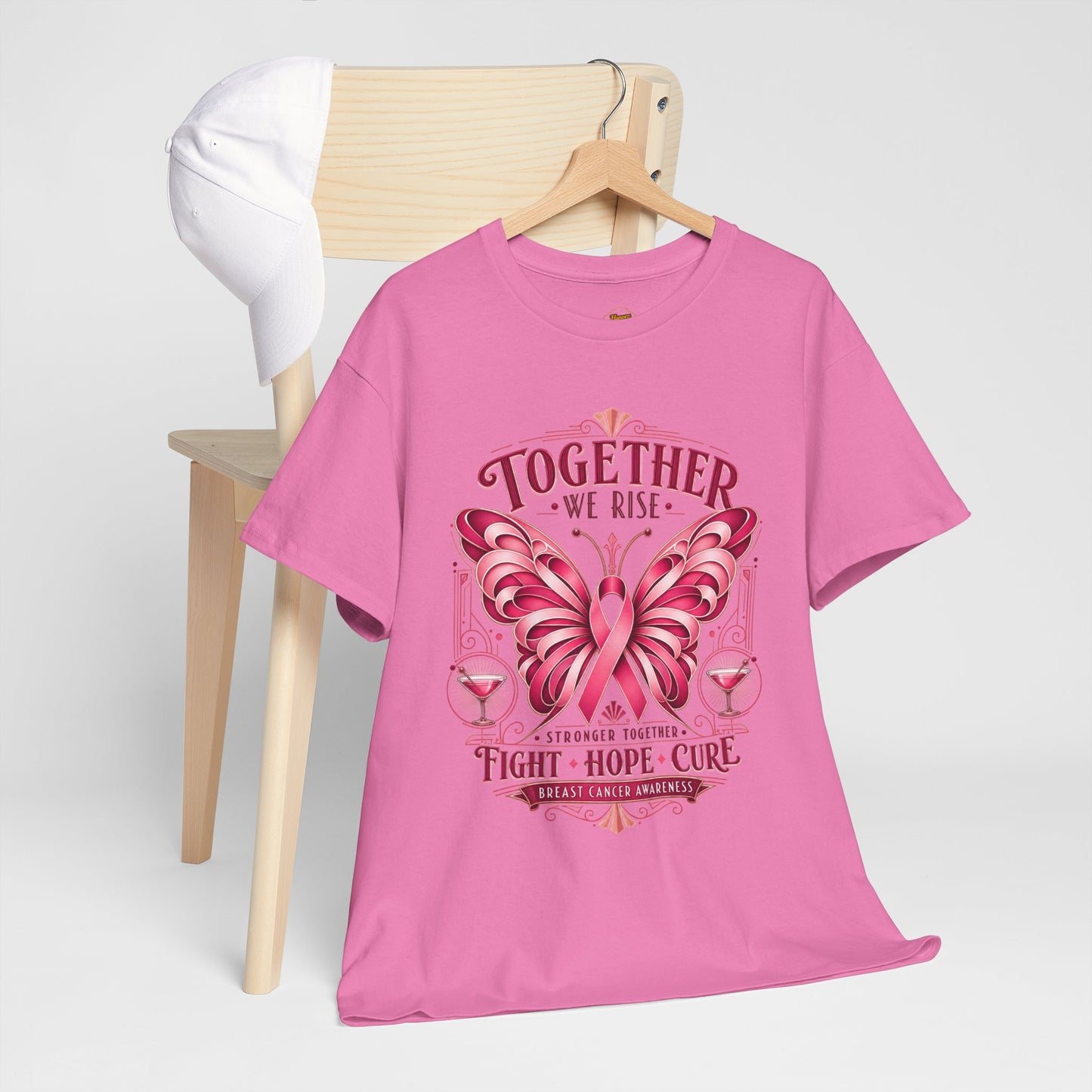 Together We Rise Breast Cancer Awareness T-Shirt — Fight Hope Cure Tee