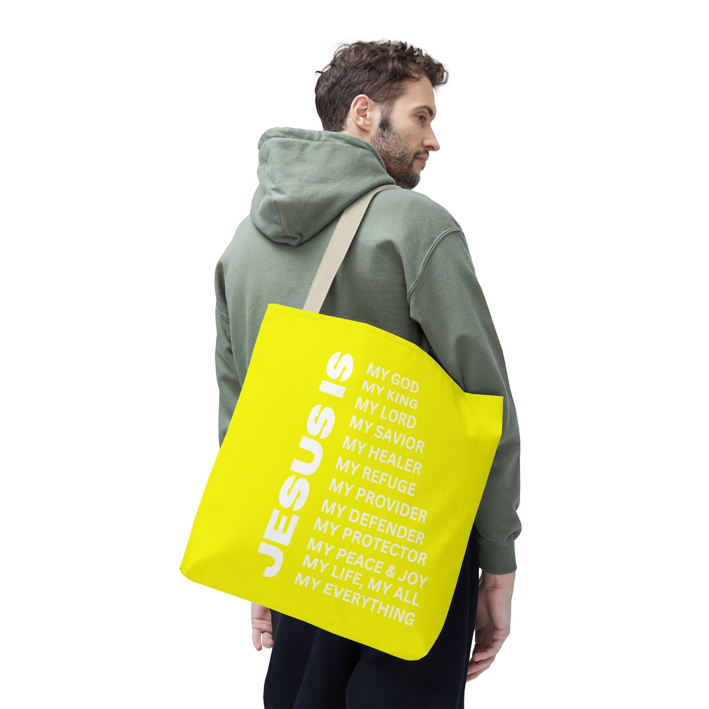 Christian JESUS IS Tote Bag - Yellow