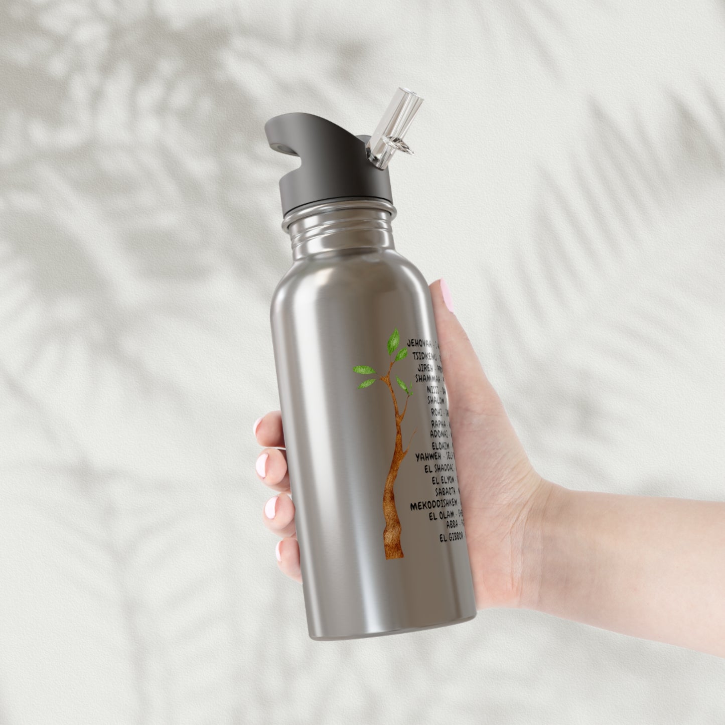 Characteristic Names of God 20oz Stainless Water Bottle with Straw