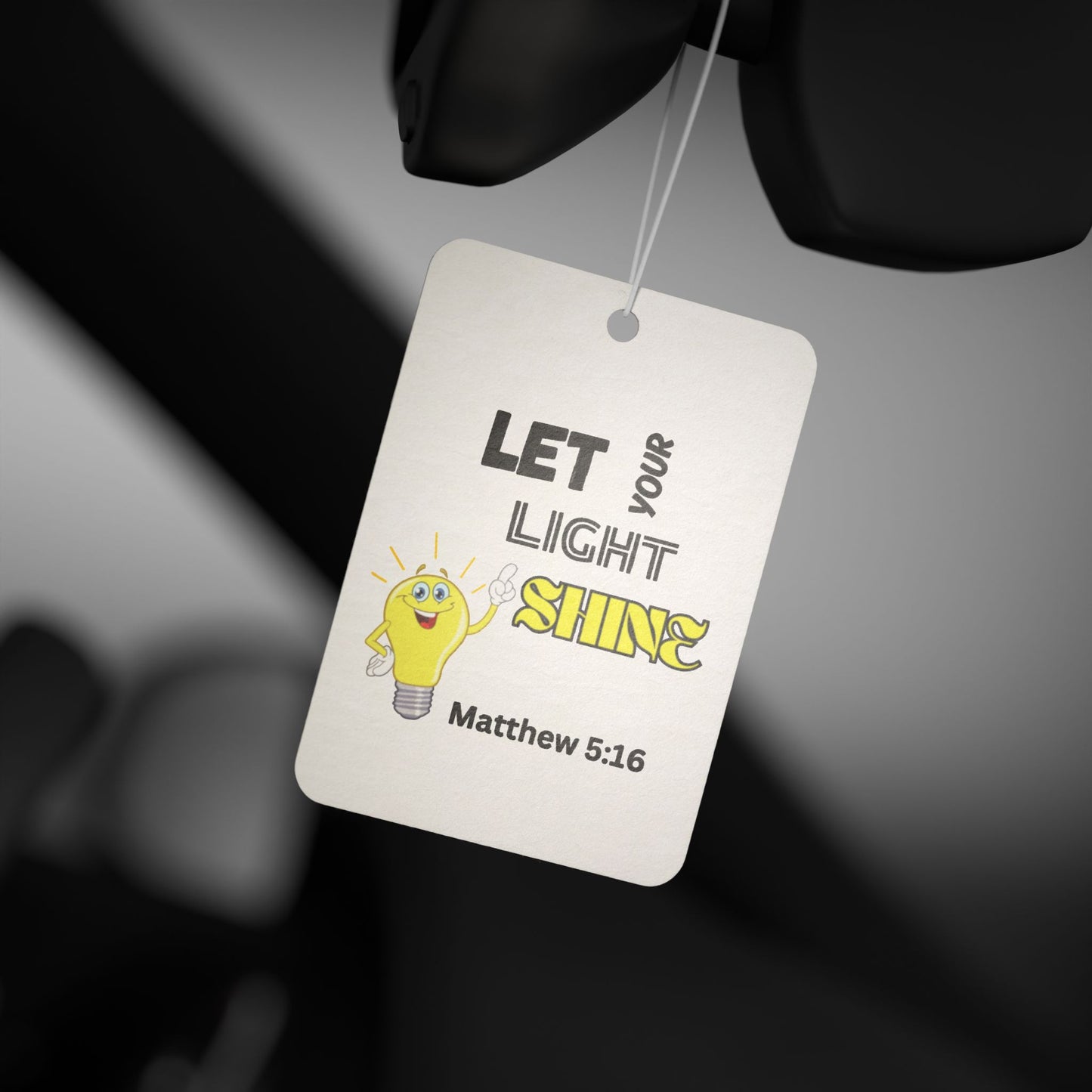 Car Air Freshener - "Let Your Light Shine" Christian Scripture Matthew 5:16 Inspirational Scented Ornament