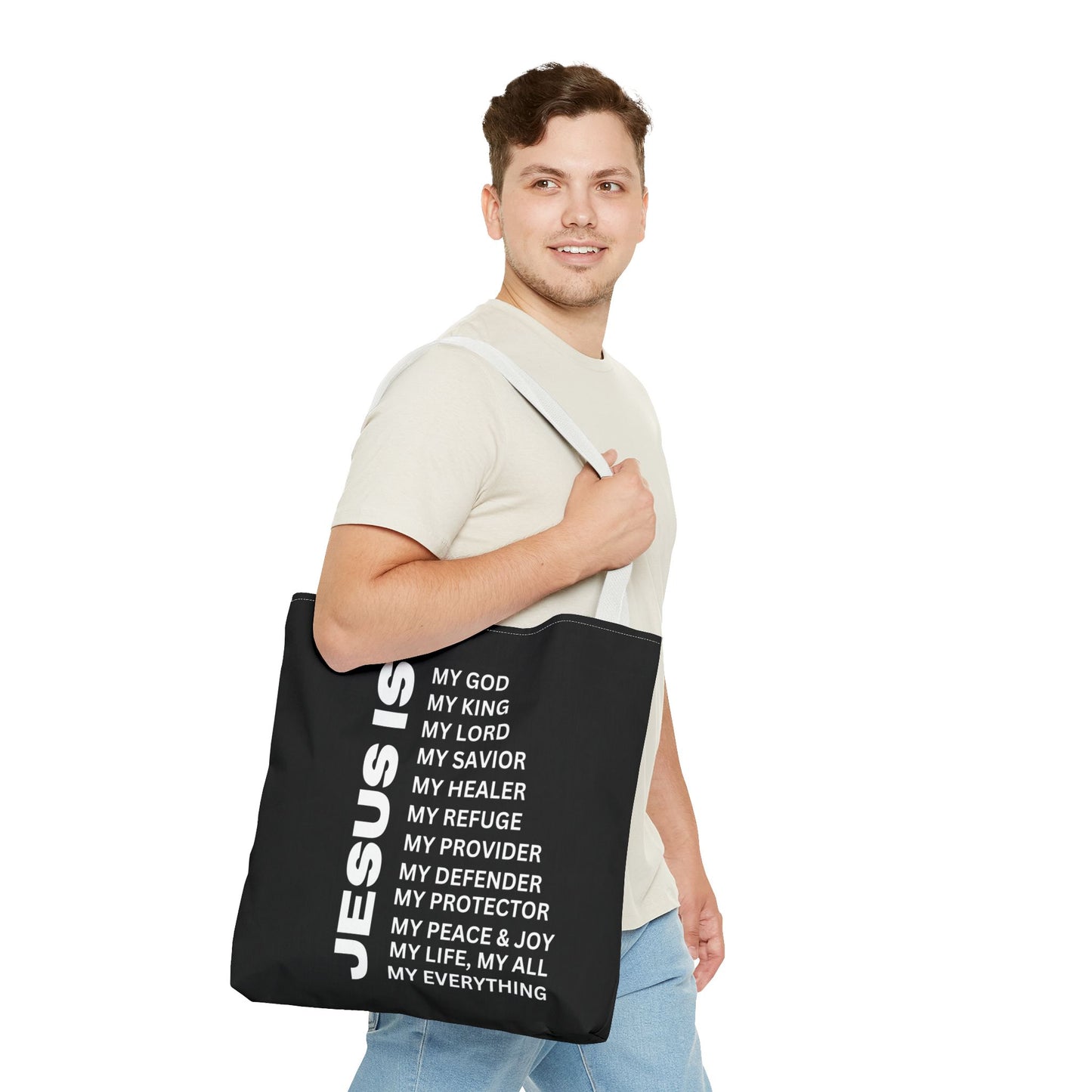 Christian JESUS IS Tote Bag - Black