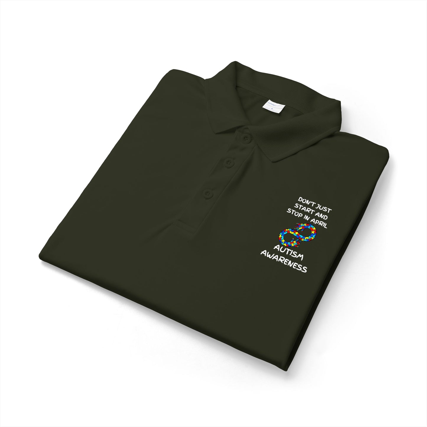 Don't Start and Stop Autism Polo - White