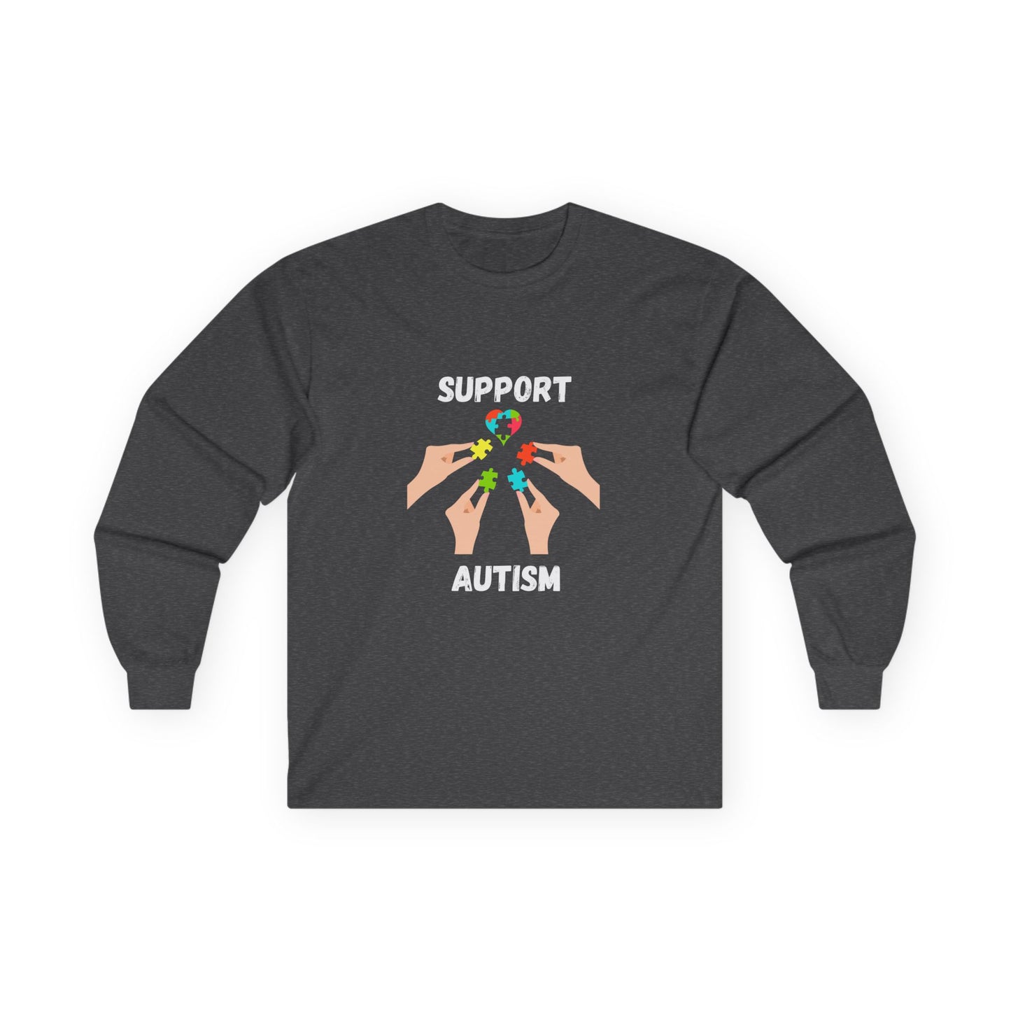 Puzzle Piece Hands Awareness Shirt - White