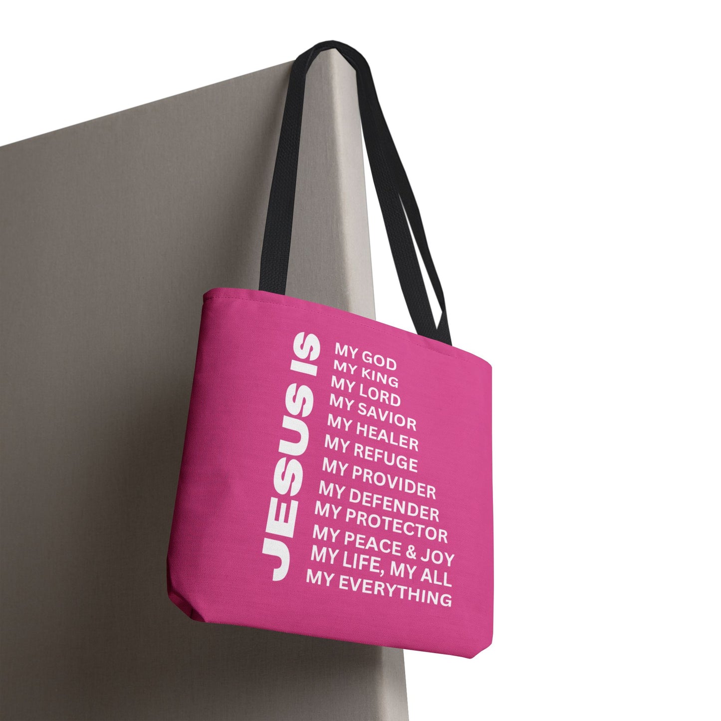 Christian JESUS IS Tote Bag - Pink