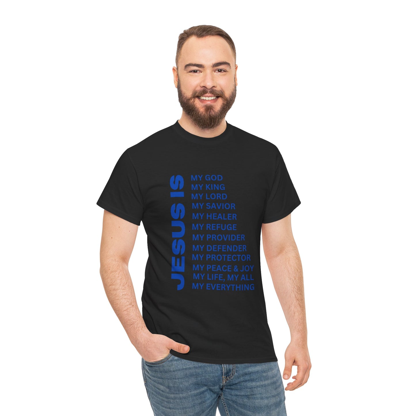 Christian JESUS IS T-Shirt - Blue