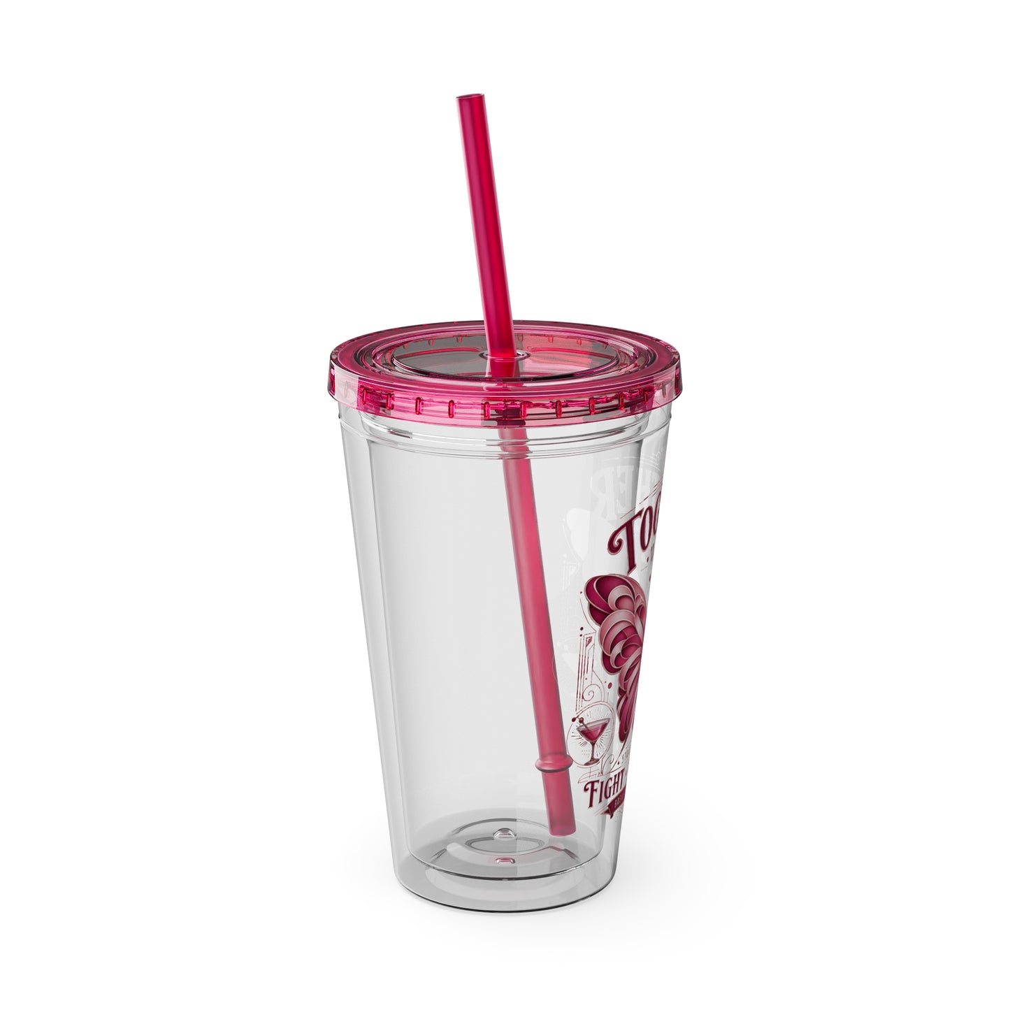 Together We Rise Butterfly Breast Cancer 16oz Tumbler with Straw