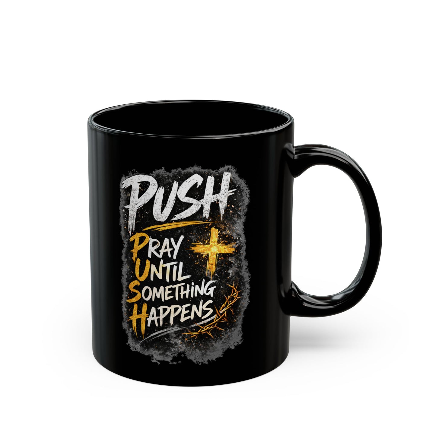 Push Black Coffee Mug — (11oz & 15oz)
