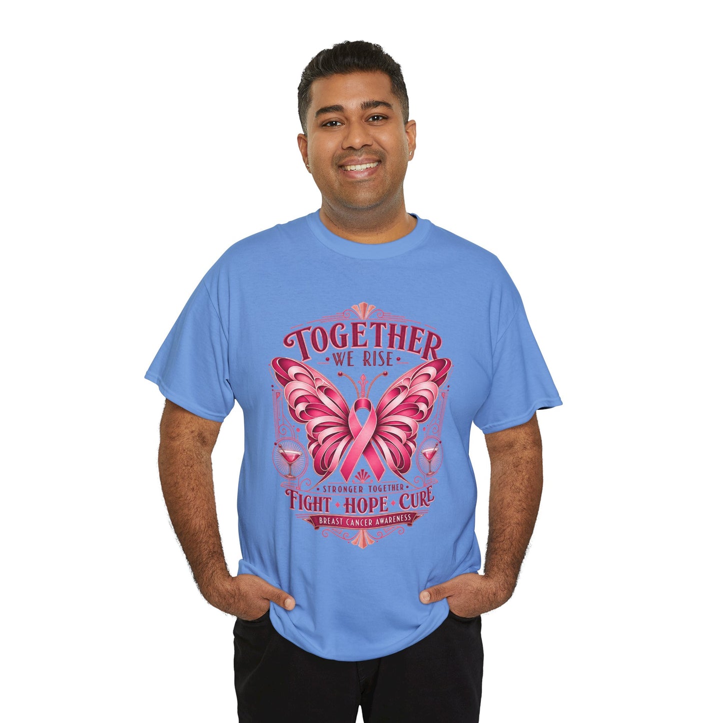 Together We Rise Breast Cancer Awareness T-Shirt — Fight Hope Cure Tee