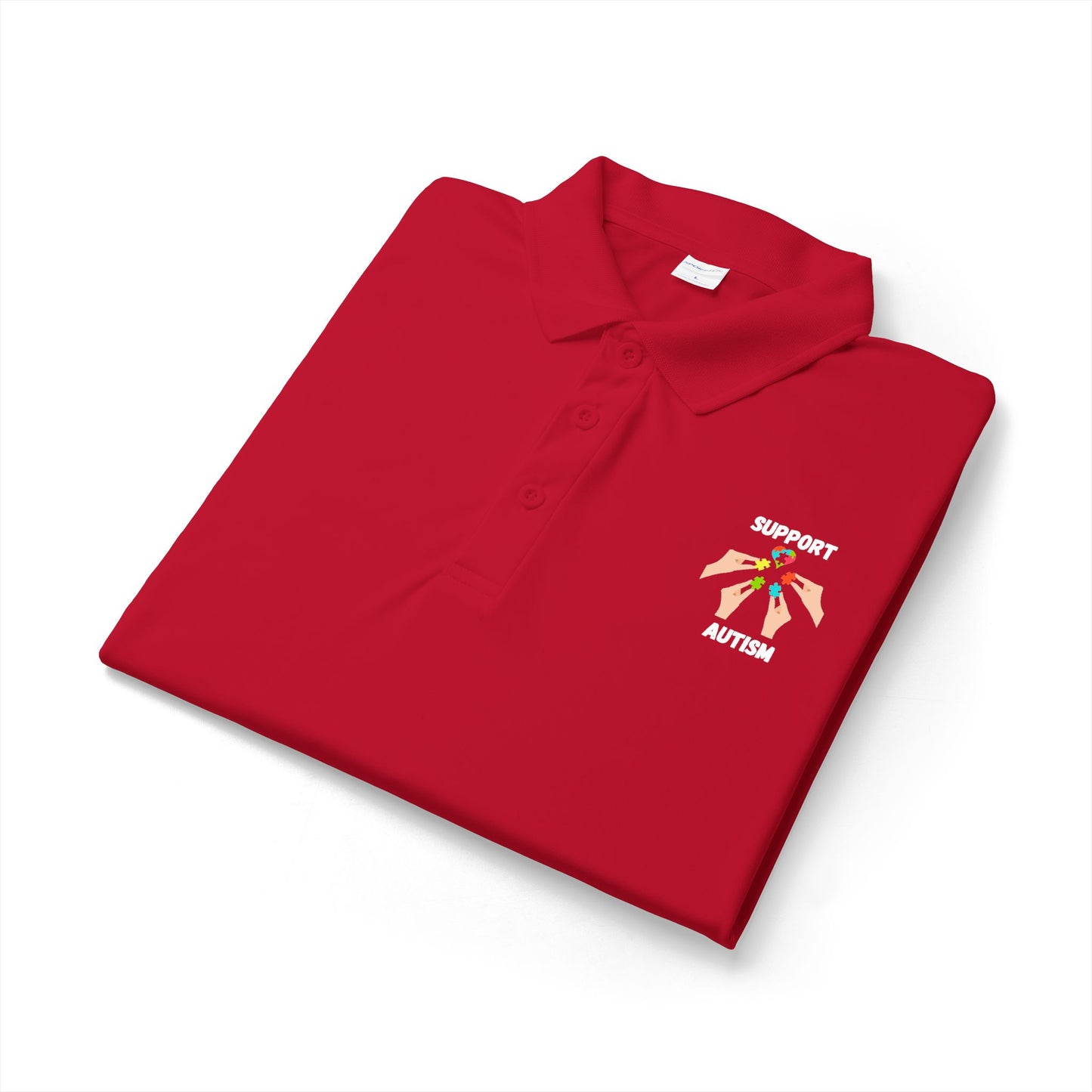 Support Autism Polo Shirt — White