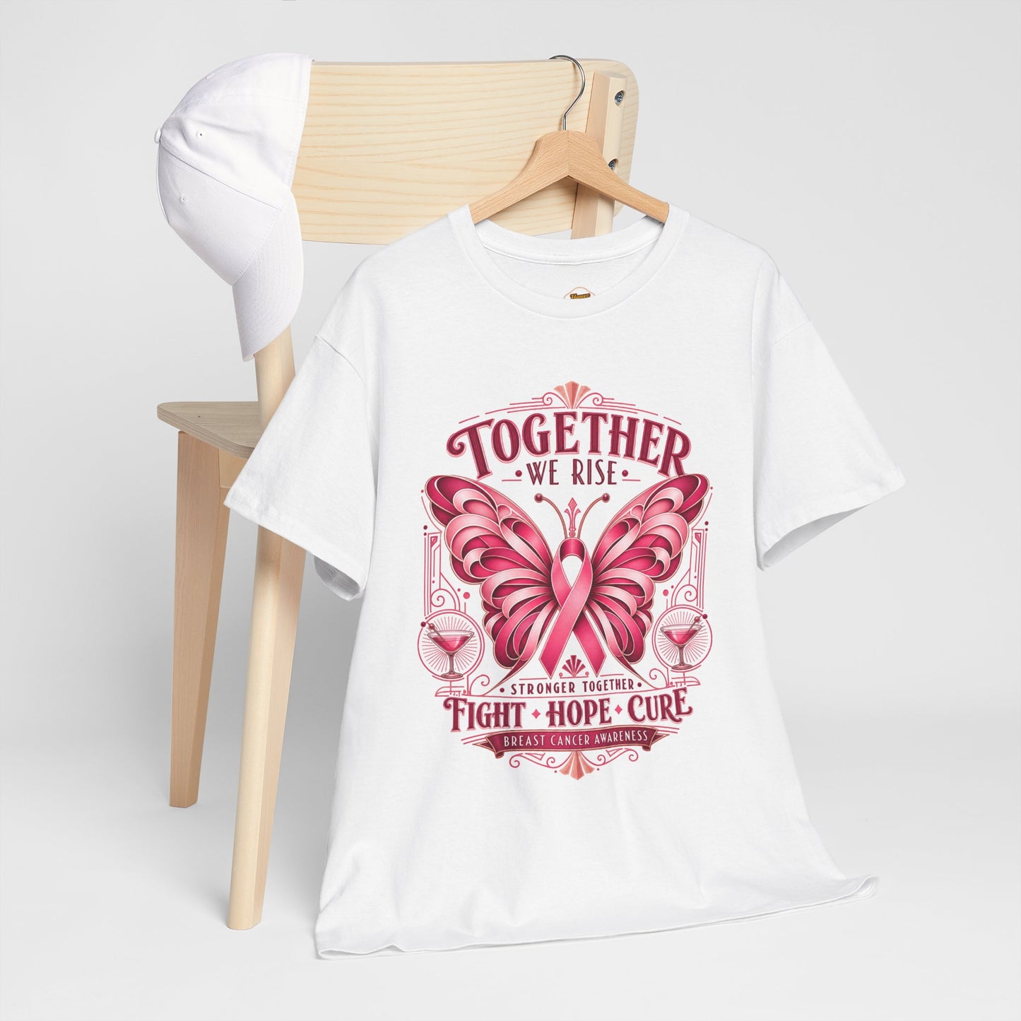 Together We Rise Breast Cancer Awareness T-Shirt — Fight Hope Cure Tee