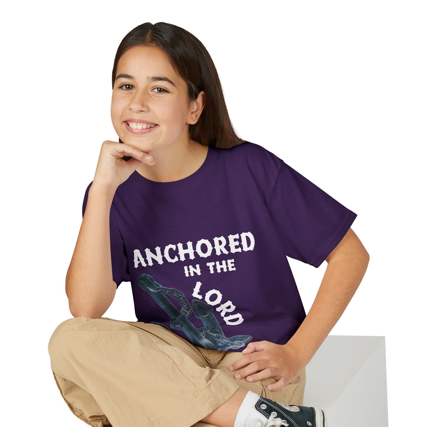 Anchored in the Lord Youth T-Shirt — White