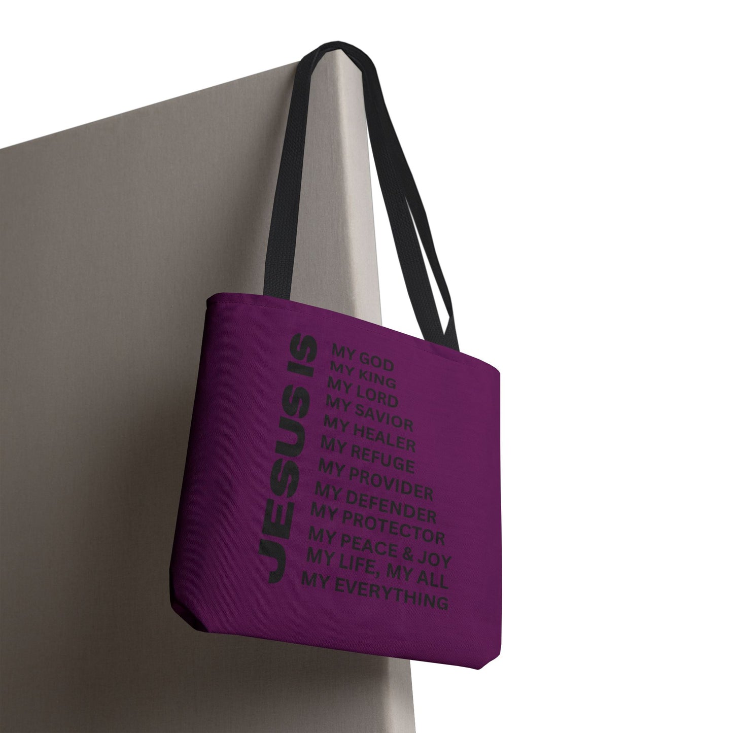 Christian JESUS IS Tote Bag - Purple