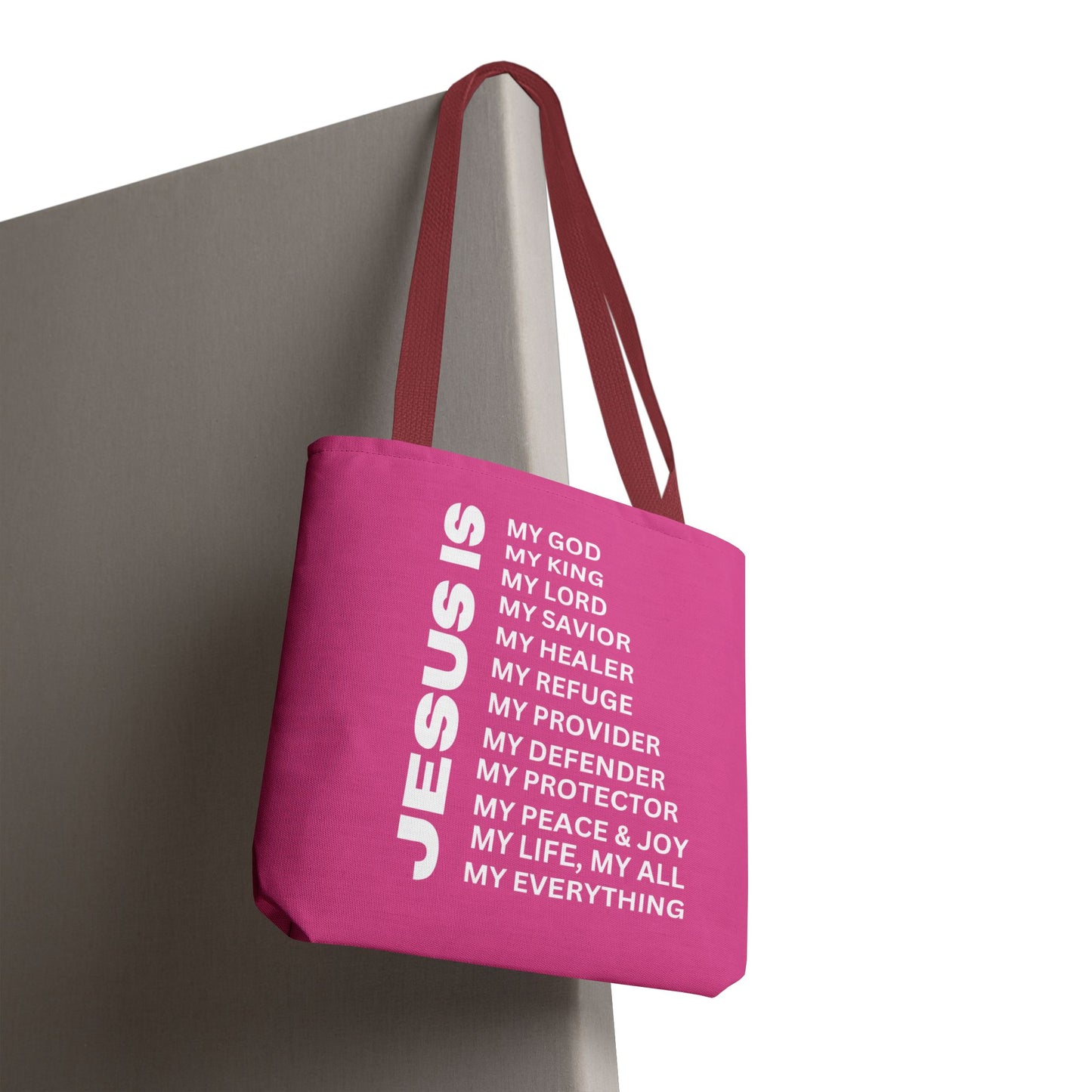 Christian JESUS IS Tote Bag - Pink