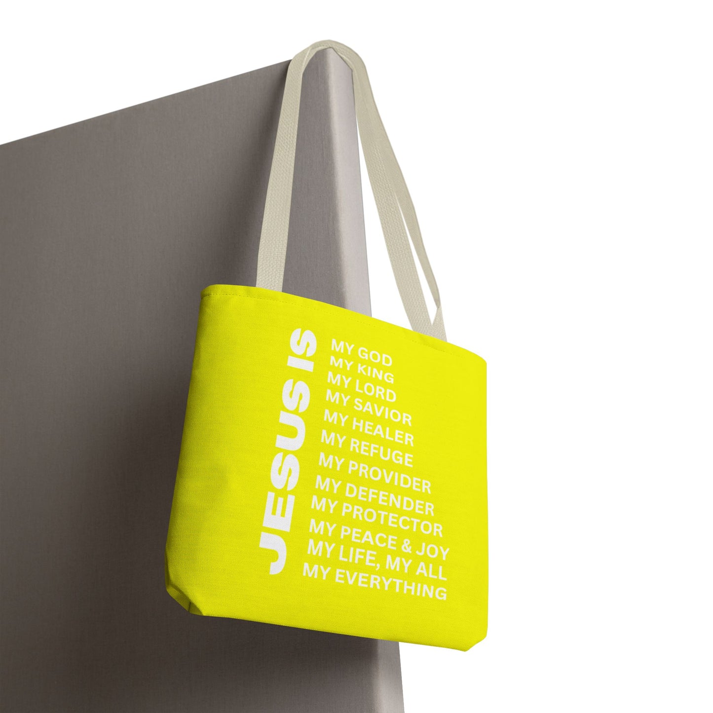 Christian JESUS IS Tote Bag - Yellow
