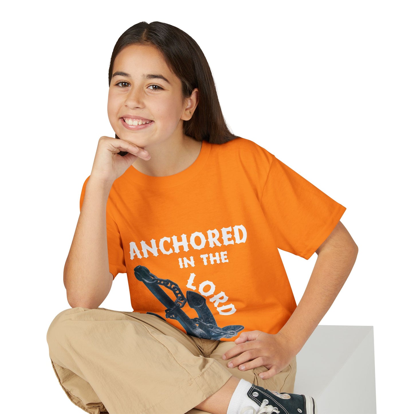 Anchored in the Lord Youth T-Shirt — White