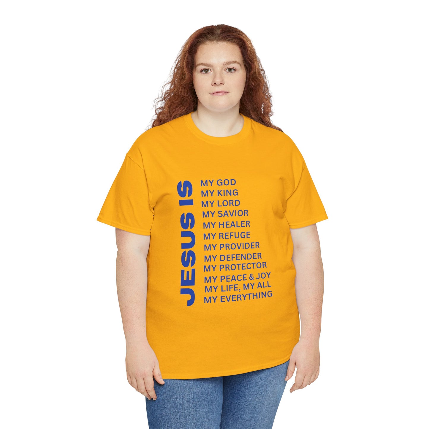 Christian JESUS IS T-Shirt - Blue