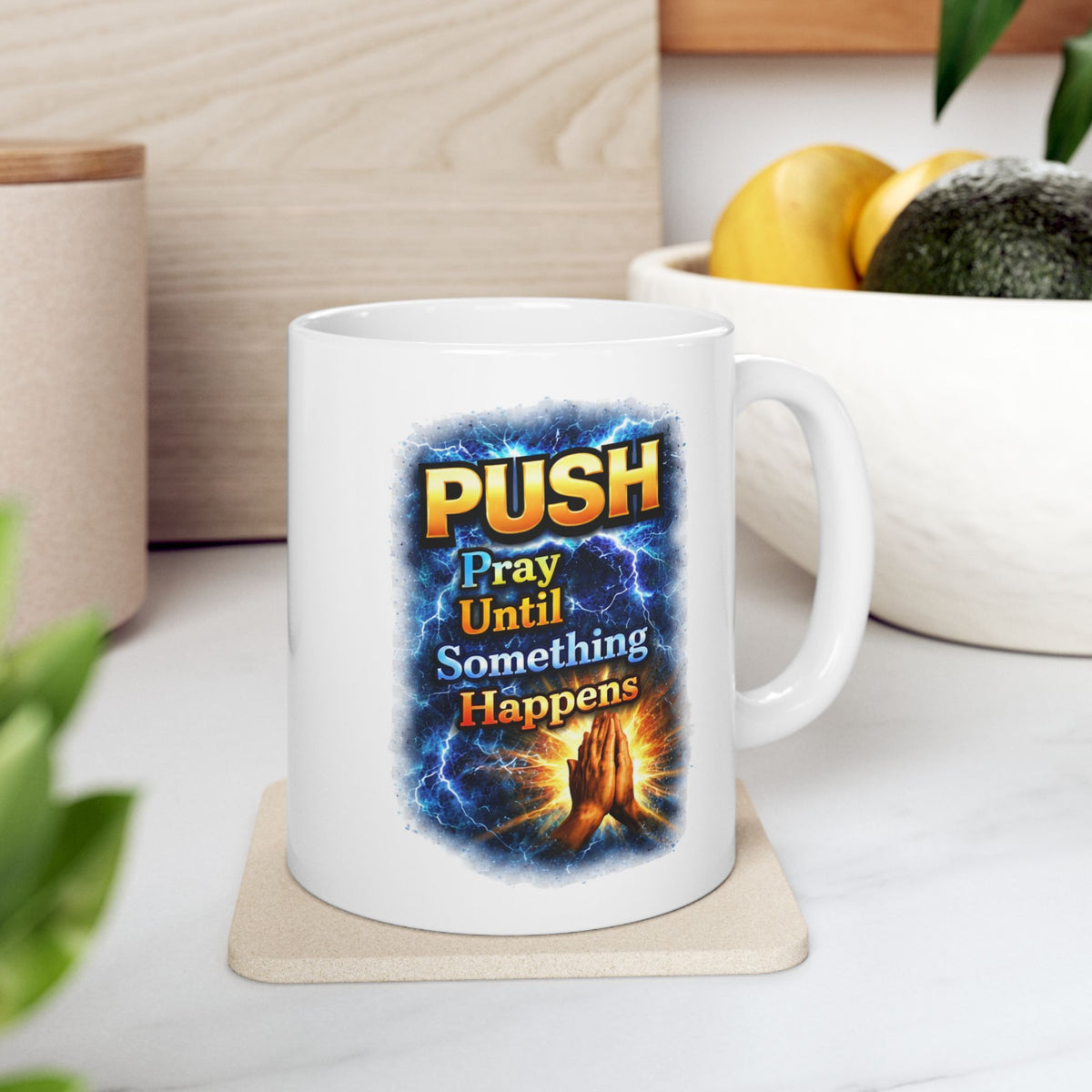 Push White Coffee Mug - Hands (11oz/15oz)