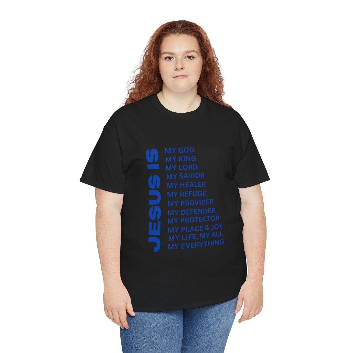 Christian JESUS IS T-Shirt - Blue