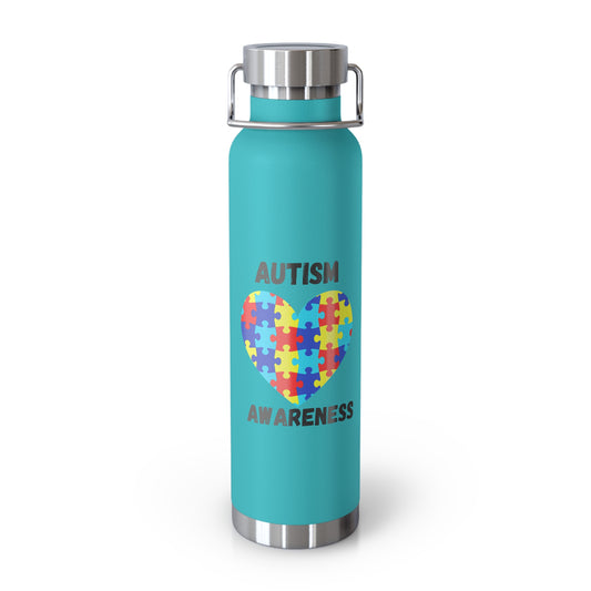 Autism Puzzle Heart Awareness — 22oz Insulated Water Bottle