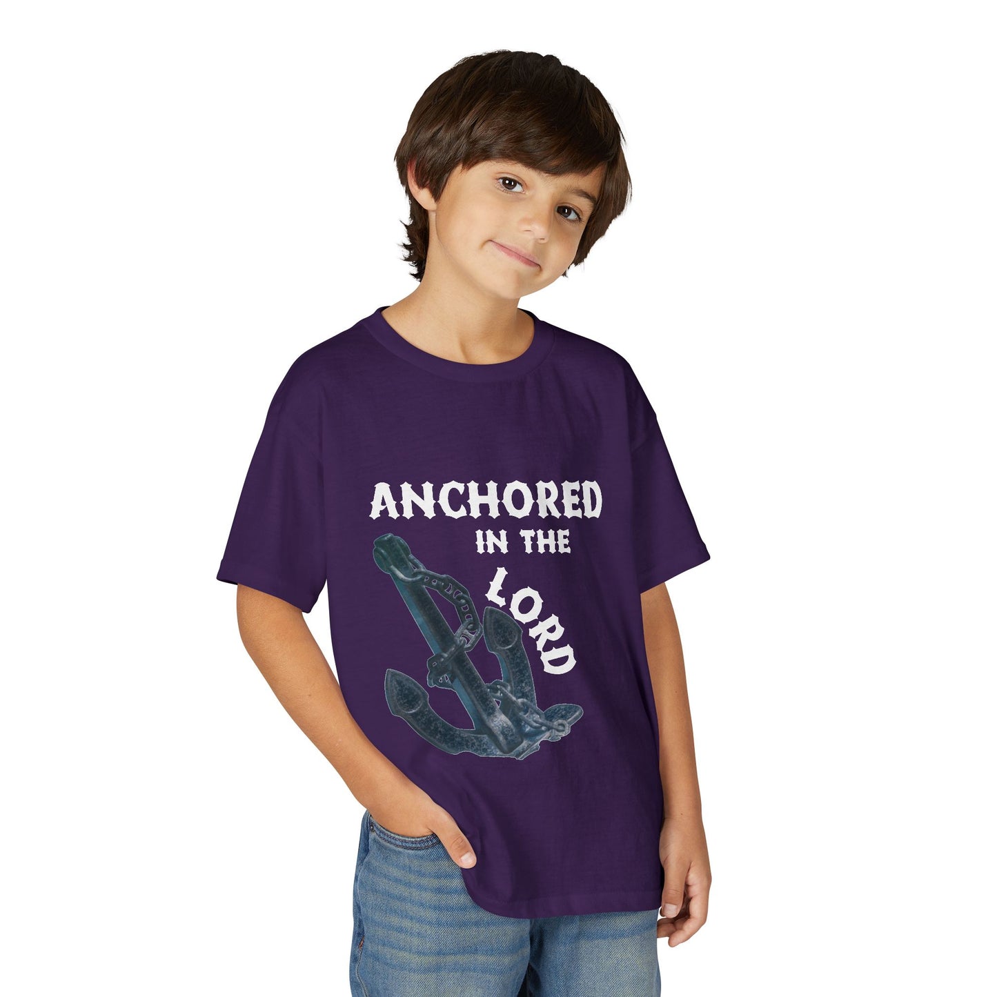 Anchored in the Lord Youth T-Shirt — White