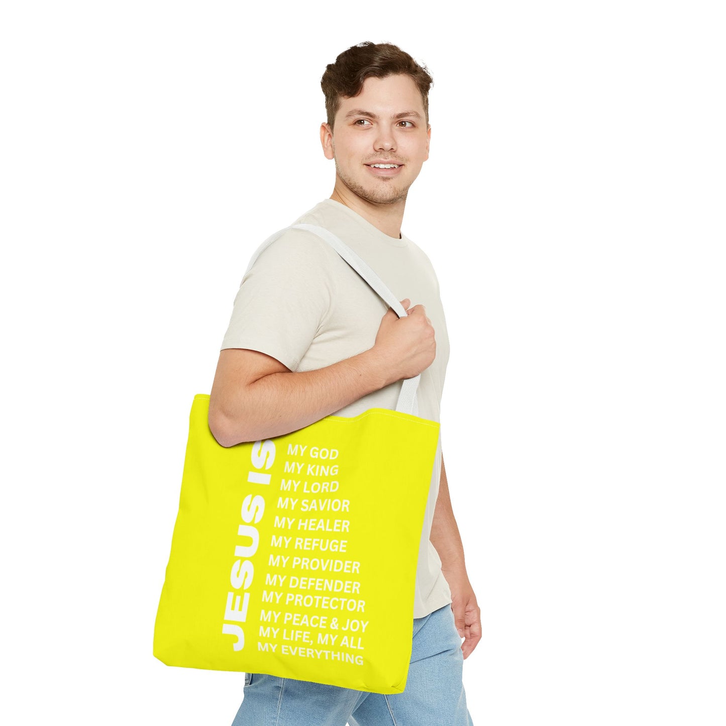 Christian JESUS IS Tote Bag - Yellow